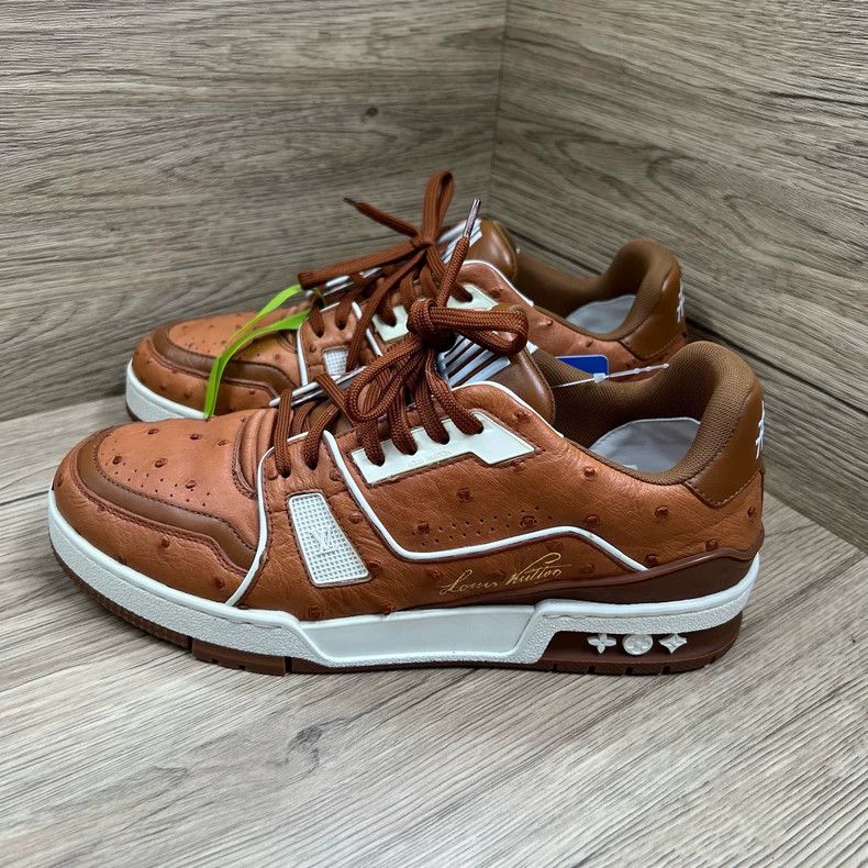 Louis Vuitton Louis Vuitton Trainer Brown Ostrich Board Shoes Size US 7 / EU 40 - 3 Thumbnail