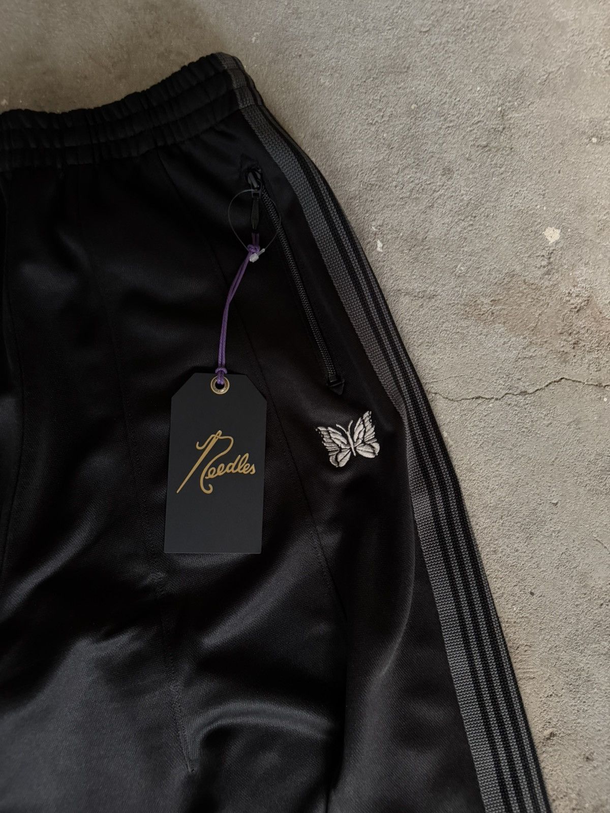 Needles Needles HD Track Pants Poly Smooth Black/Grey Size US 30 / EU 46 - 2 Thumbnail
