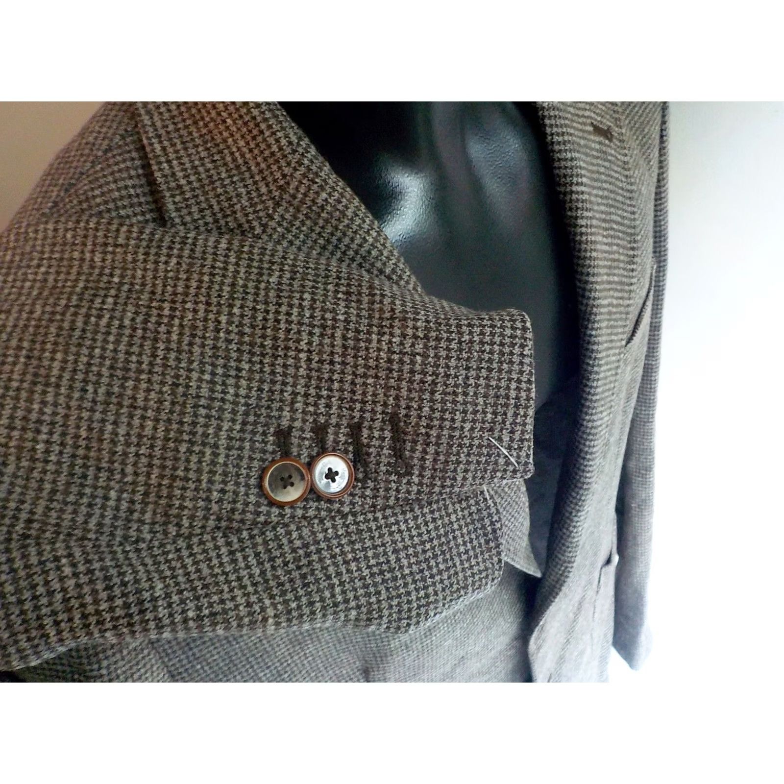 Mossimo MOSSIMO DUTTI Blazer 2 Button Puppy Tooth Italian Fabric Brown 40R Mens Blazer Size 40R - 4 Thumbnail