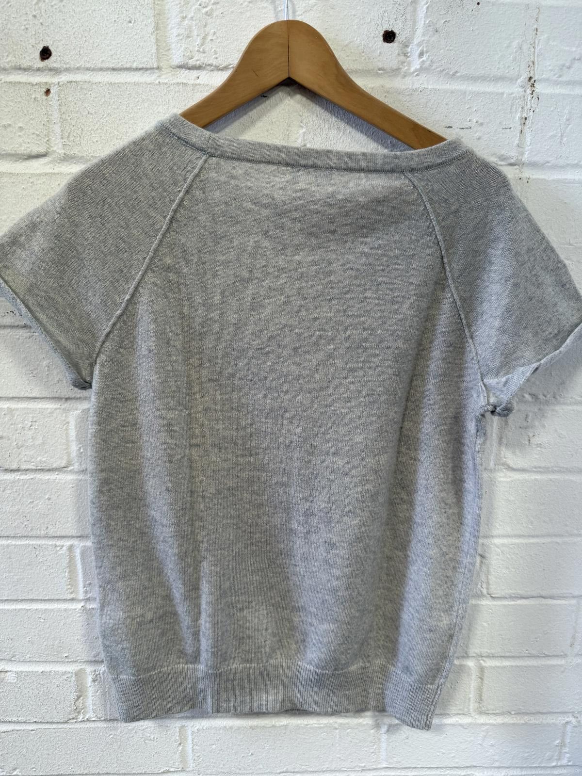 Reiss Reiss Soft Grey Short Sleeve Top - Size S Size XS / US 0-2 / IT 36-38 - 4 Thumbnail