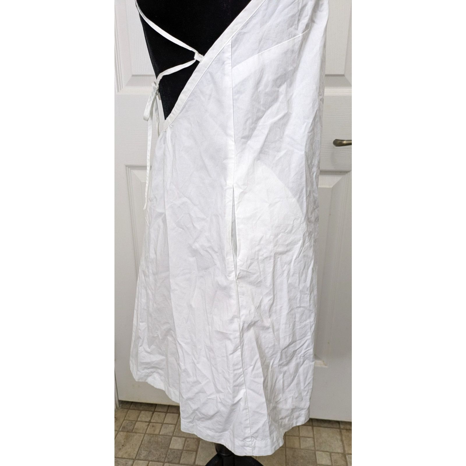 Target Basics Sleeveless Shift Mini Dress Pockets Tie Backs White Small Size S / US 4 / IT 40 - 4 Thumbnail