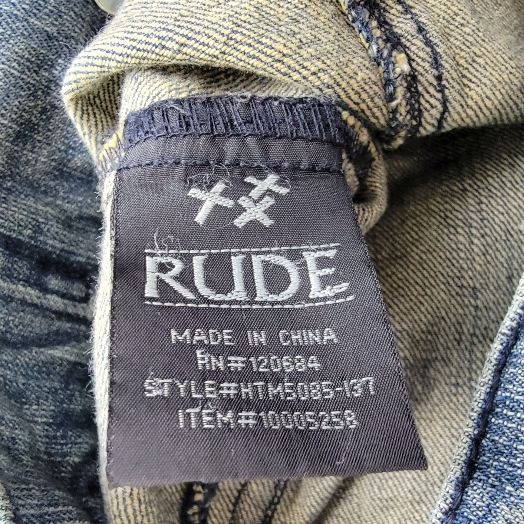 Denime VINTAGE Rude Denim Jacket Womens Small S Blue Classic Trucker 100% Cotton Long Sleeve Button Medium Wash Size S / US 4 / IT 40 - 6 Thumbnail