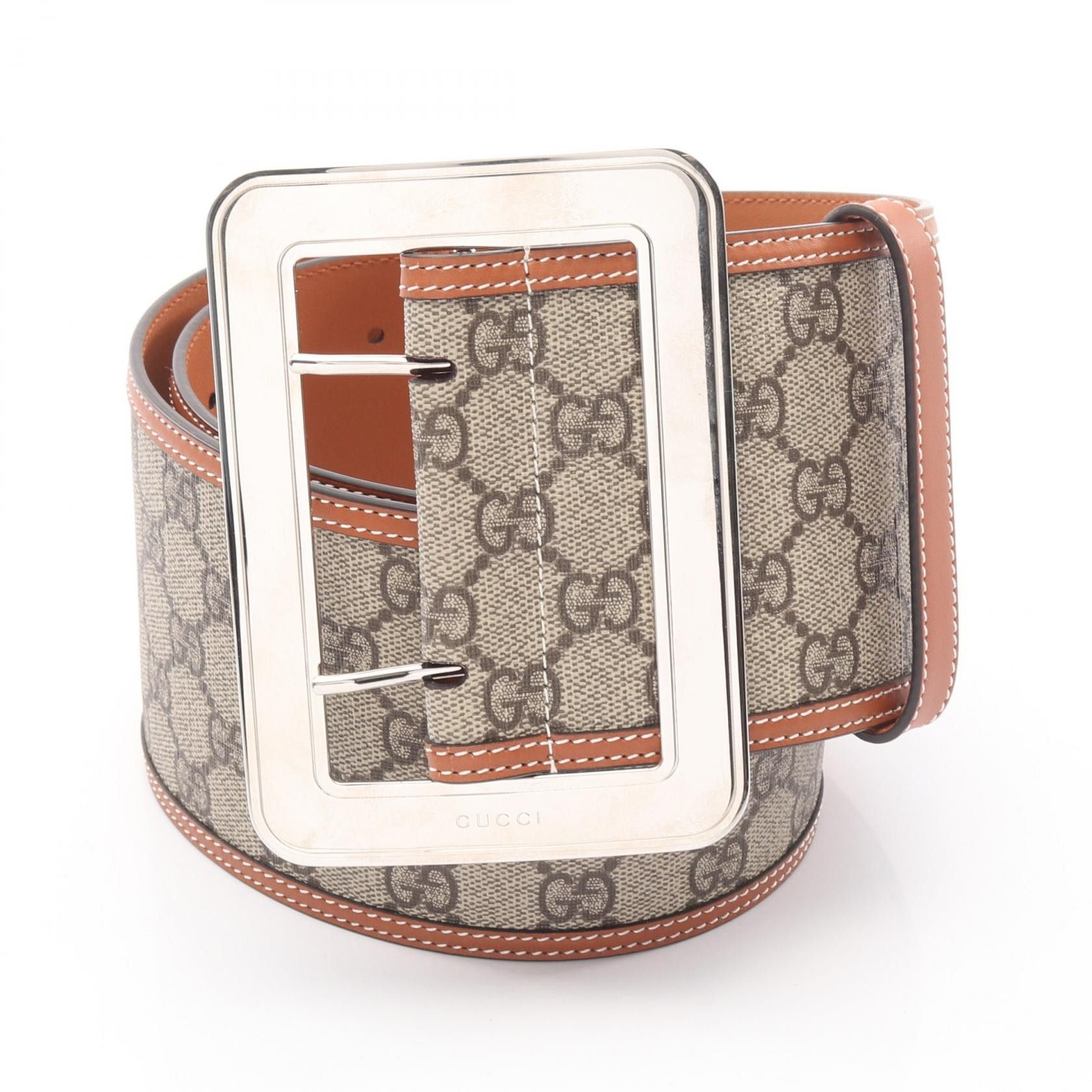 Gucci Gucci Gucci GG Supreme Leather PVC Coated Canvas Belt Leather Belt DUTY FREE for USA Size ONE SIZE - 1 Thumbnail