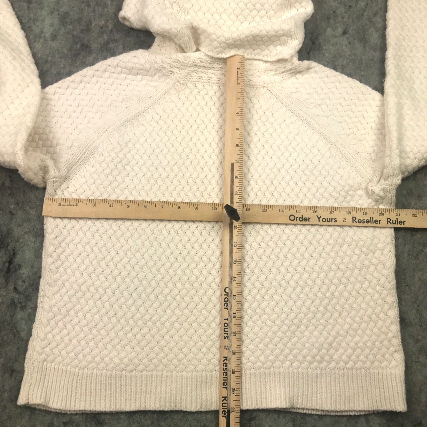 Vintage New York & Company Sweater Shirt Large White Basket Weave Knit Cowl Neck Pullover Womens Fall Winter Spring Size L / US 10 / IT 46 - 6 Thumbnail