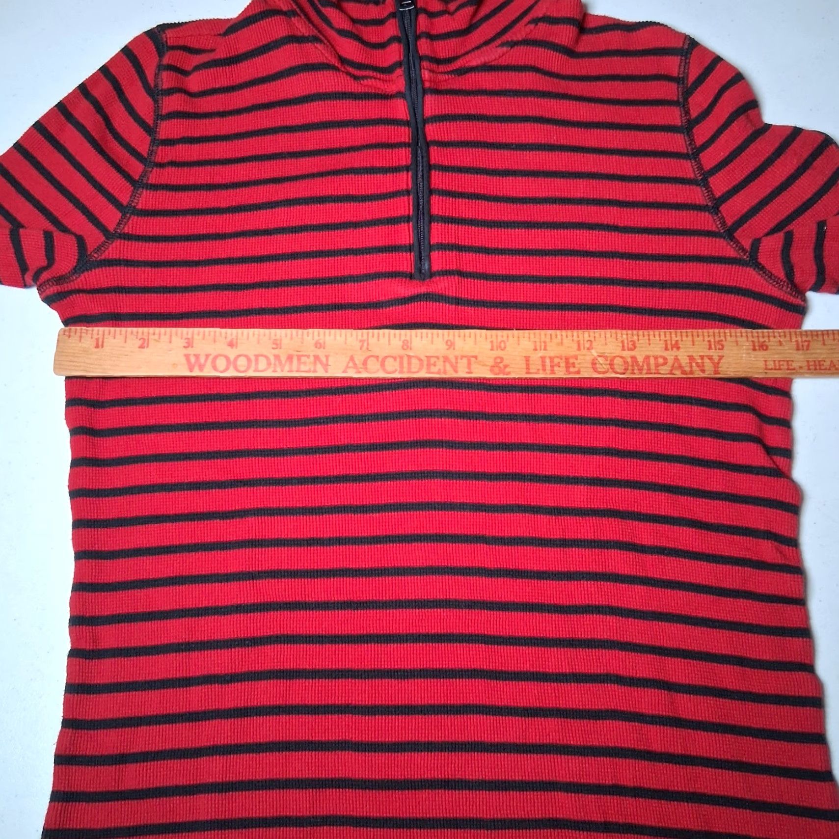 Ralph Lauren Lauren Ralph Lauren Shirt Women XS Thermal Red Black Stripe 1/4 Zip PreppyREAD Size XS / US 0-2 / IT 36-38 - 6 Thumbnail