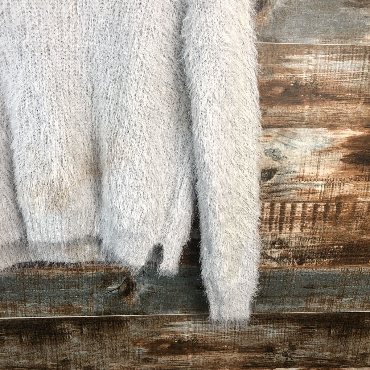 Homespun Knitwear × Japanese Brand DL H&M Grey Mohair shaggy fur Knitwear #C032 Size M / US 6-8 / IT 42-44 - 17 Thumbnail