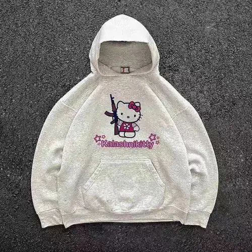 Other Fumina x Yuki Grey casual retro Kitty cat pattern hoodie y2k Size US L / EU 52-54 / 3 - 1 Thumbnail