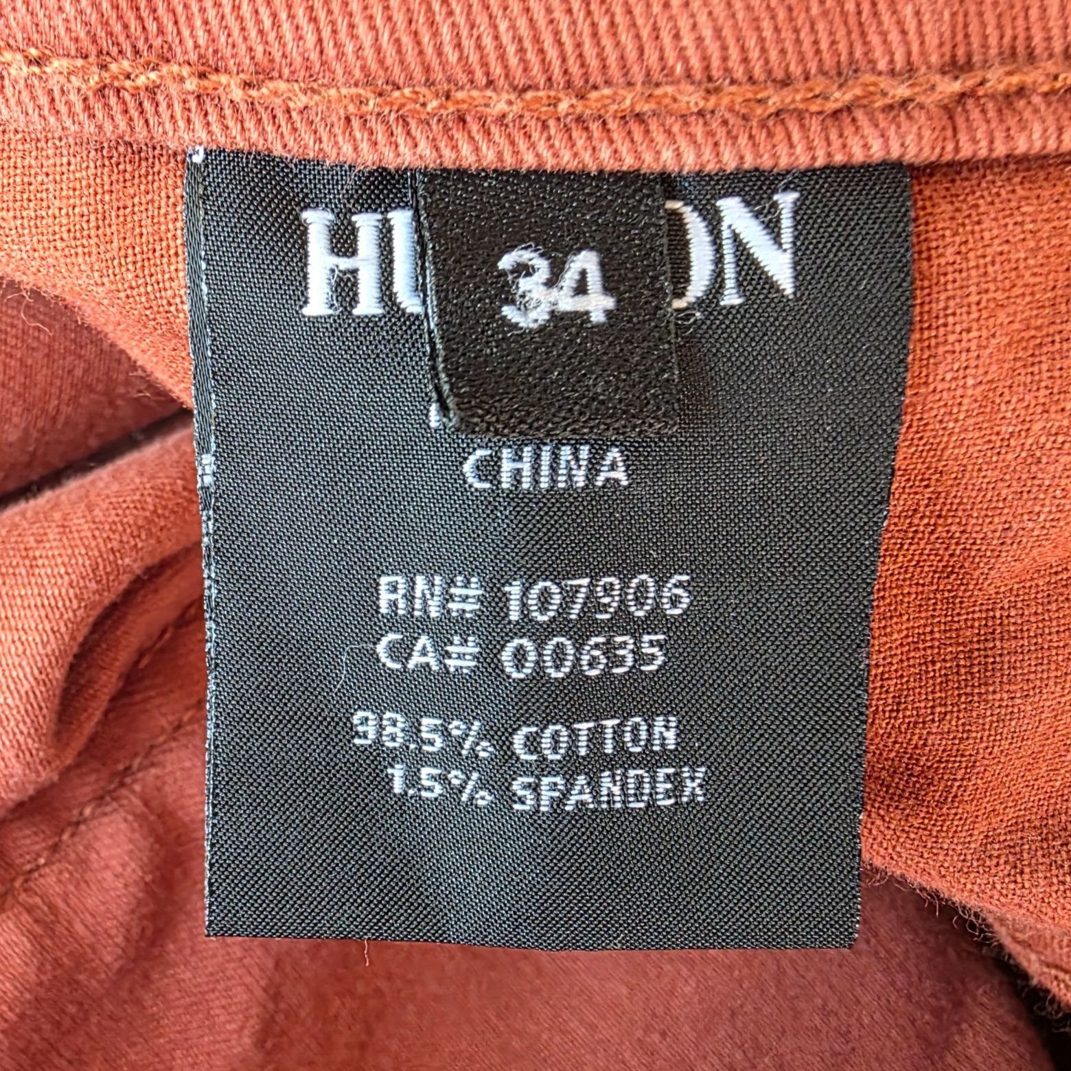 Hudson Hudson Mens 34 Jeans Byron 5 pocket Straight Rust Burnt Oran Size US 34 / EU 50 - 7 Thumbnail