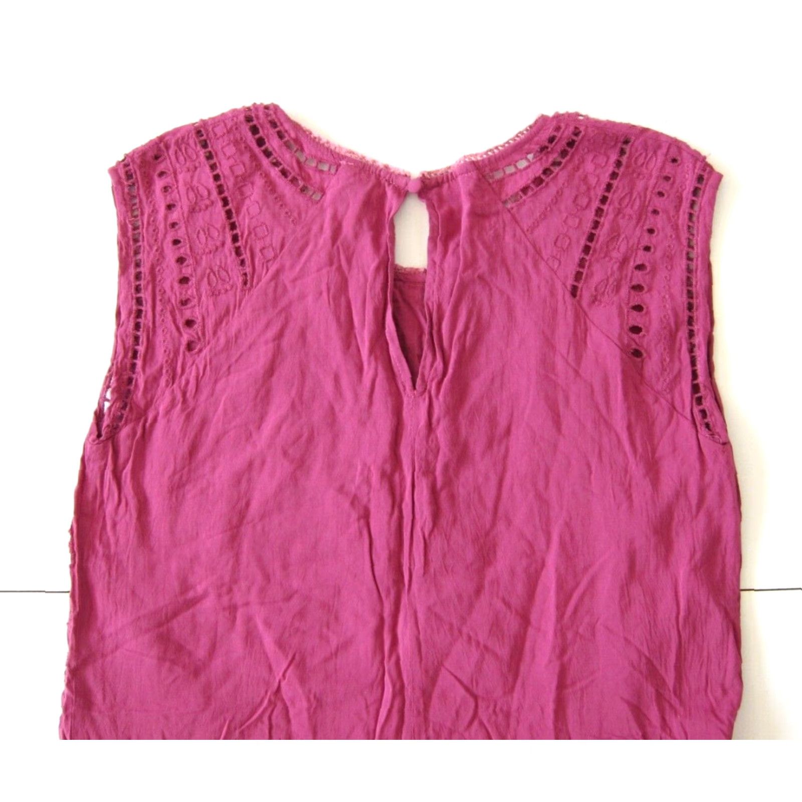 Vintage Ecote' 100% Rayon Pink Embroidered Tunic Sheath Tank Dress Small Size S / US 4 / IT 40 - 6 Thumbnail