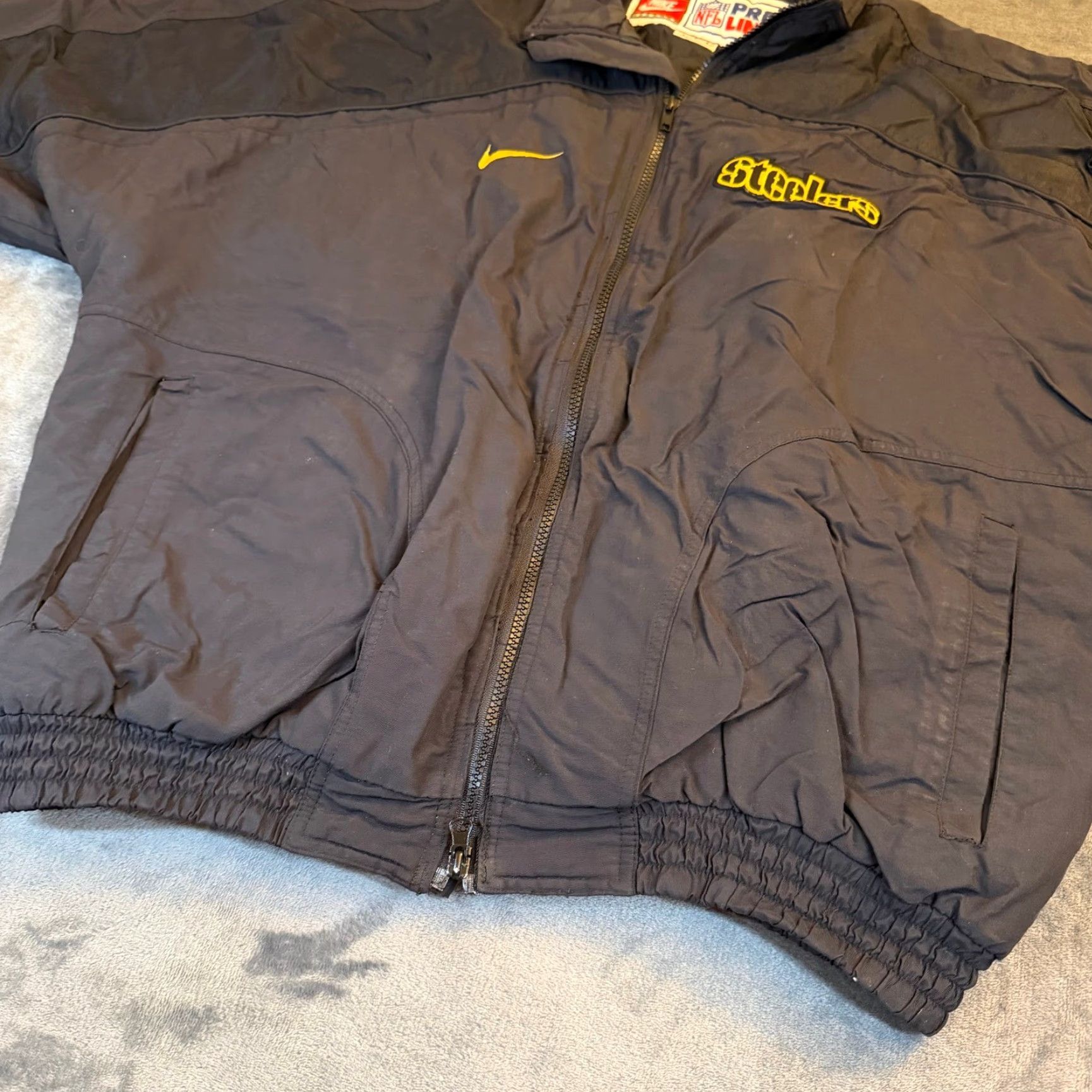 Nike VINTAGE Nike Pittsburgh Steelers NFL Pro Line Full Zip Jacket Men's Large Black Size US L / EU 52-54 / 3 - 4 Thumbnail