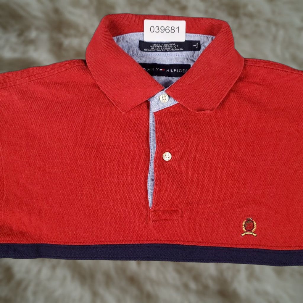 Tommy Hilfiger Tommy Hilfiger Polo Shirt Mens Small Red Solid Short Sleeve Casual Activewear Size US S / EU 44-46 / 1 - 1 Thumbnail