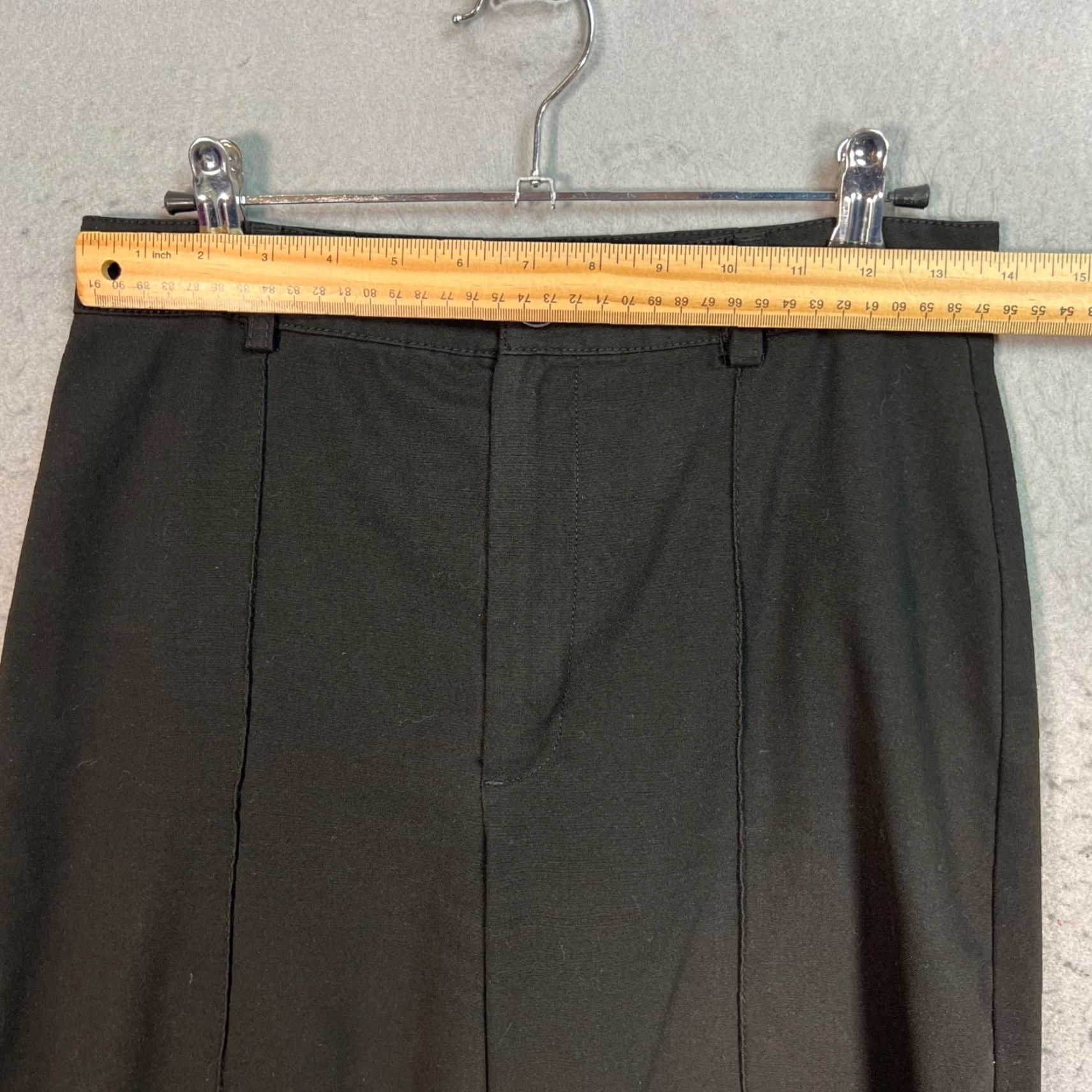 Vintage Pull & Bear Womens Size Medium Black Straight-Leg Trousers Pants Size 32" / US 10 / IT 46 - 5 Thumbnail
