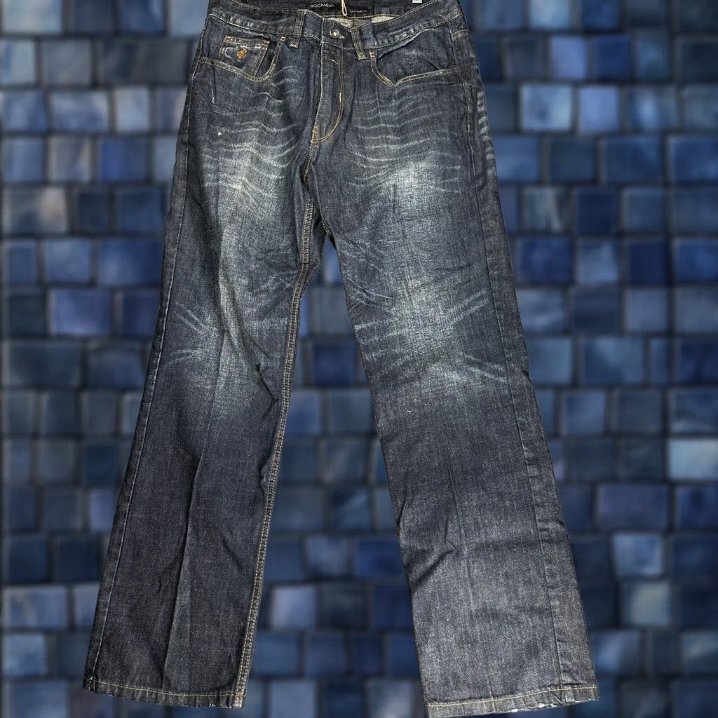 Rocawear Rocawear Jeans Mens 36 Classic Fit Dark Wash Cotton Pockets Logo Zip Fly Jeans Denim Blue 5-Pocket Design Classic Fit Mens Size US 36 / EU 52 - 1 Thumbnail