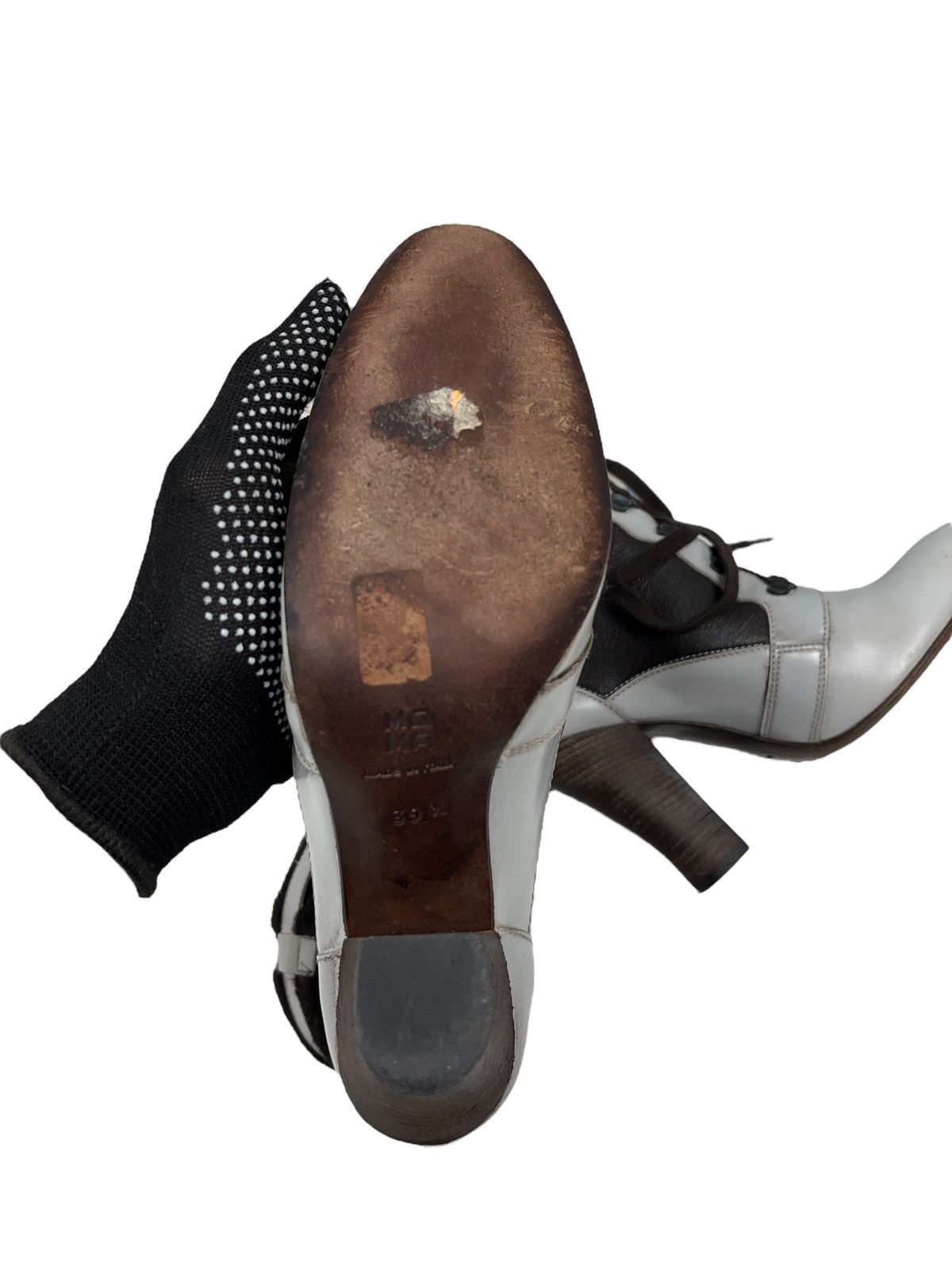MoMA × Vintage Vintage MoMa Leather Fur Heels Boots Avant Garde Italy Size US 9.5 / IT 39.5 - 10 Thumbnail