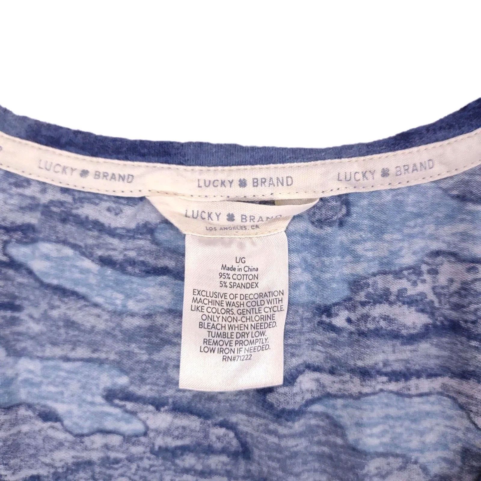 Lucky Brand Lucky Brand California Women's L Blue Camo Tank Top Size L / US 10 / IT 46 - 3 Thumbnail