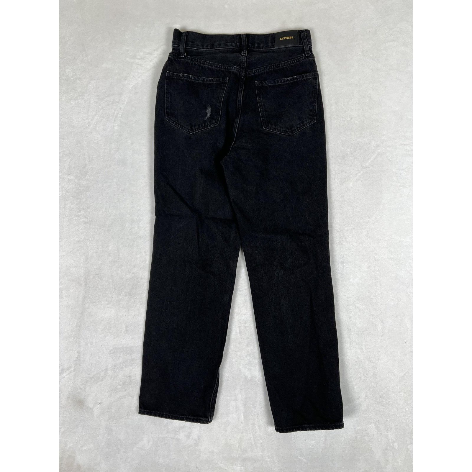 Express Express Jeans Women's 2 Black Modern Straight Super High Ris Size 26" / US 2 / IT 38 - 6 Thumbnail