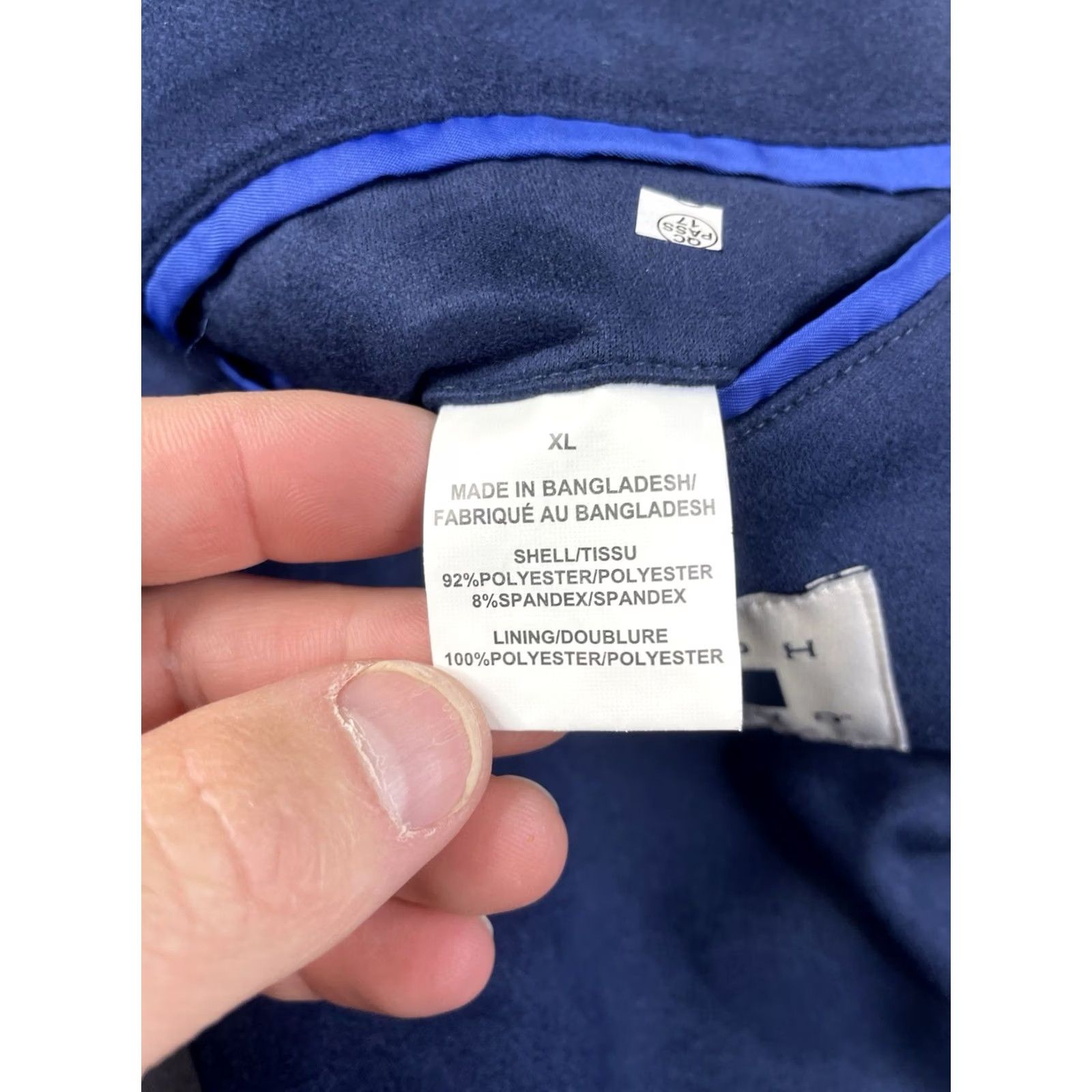 Joseph Abboud Joseph Abboud Blazer XL Blue Sport Coat Suit Jacket Single-Breasted Two-Button Notch Lapel Mens Regular Fit Vintage: No Size 46R - 5 Thumbnail
