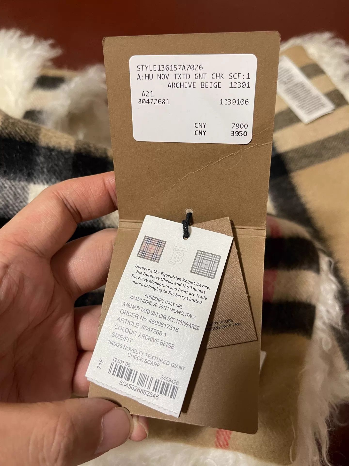 Burberry Burberry Unisex Double-Faced Check Scarf Cashmere Mohair Size ONE SIZE - 8 Thumbnail
