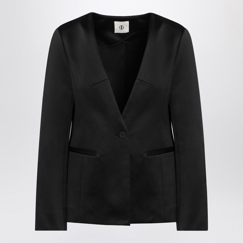The Garment Black Single Breasted Cotton Blend Jacket