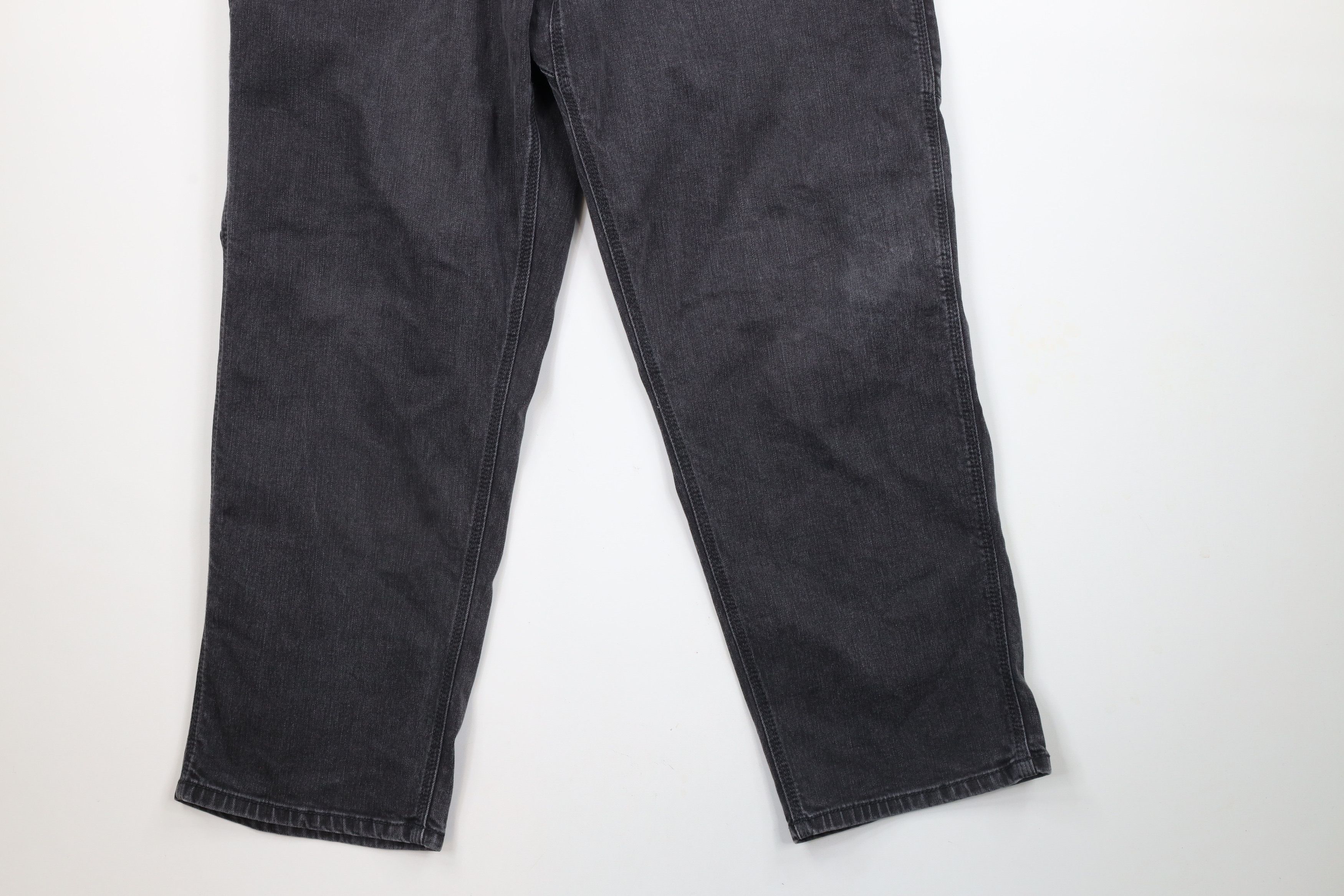 Caterpillar × Vintage Vintage Caterpillar Out Wide Leg Dungaree Denim Jeans Black Size US 38 / EU 54 - 4 Thumbnail