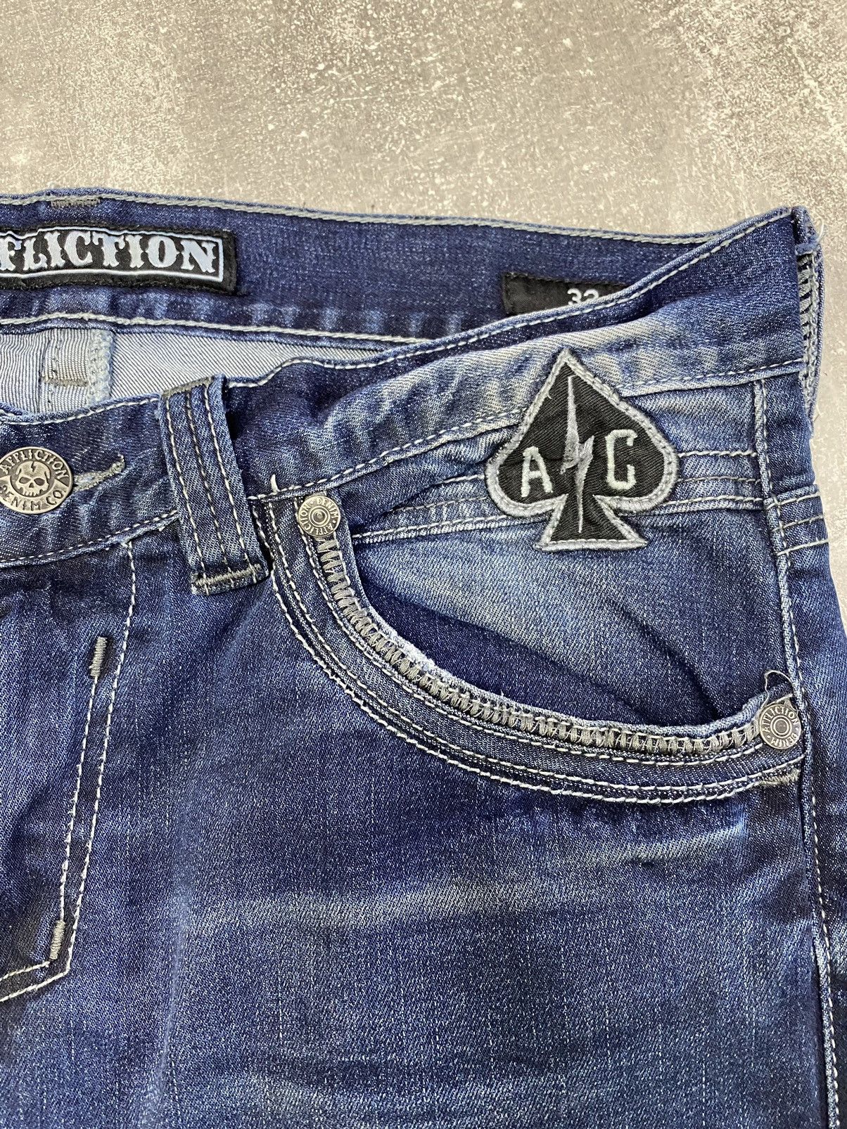 Affliction × Japanese Brand × Vintage Crazy Vintage Y2K Affliction Jeans Live Fast Motorcycles Size US 32 / EU 48 - 13 Thumbnail