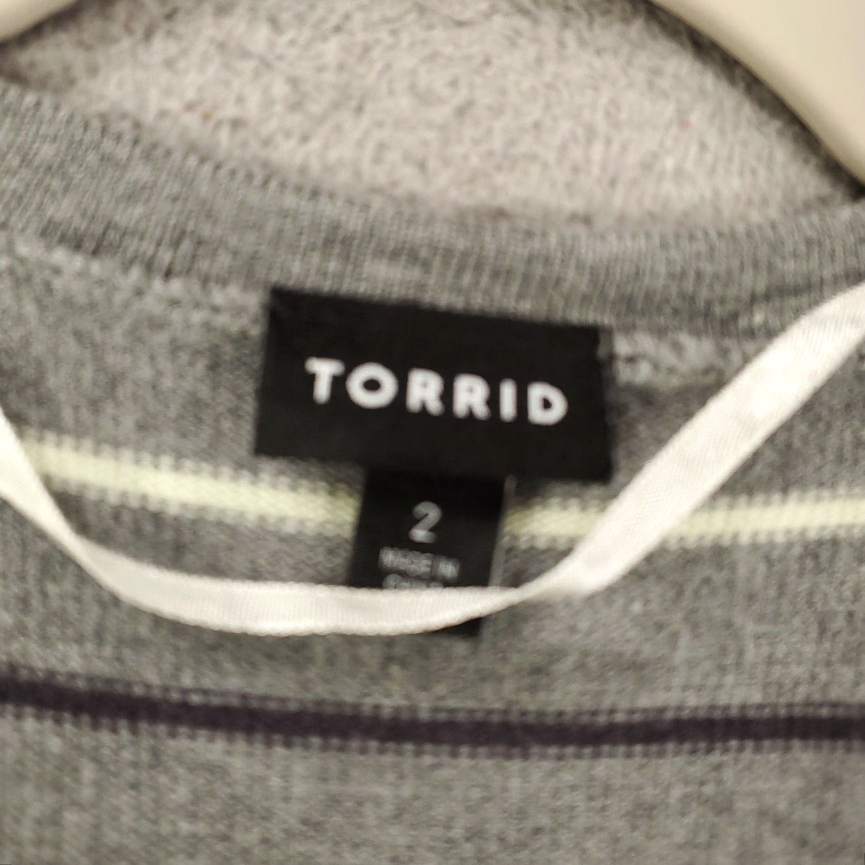 Torrid Torrid Cardigan Womens 2X Gray White Black Stripes Button Up Tunic Long Size XXL / US 16-18 / IT 52-54 - 5 Thumbnail