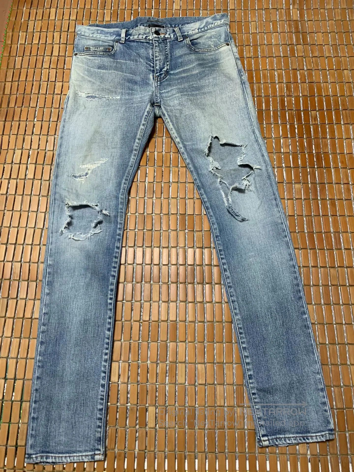 Saint Laurent Paris Saint Laurent SLP Distressed Denim Jeans. Size US 32 / EU 48 - 1 Thumbnail