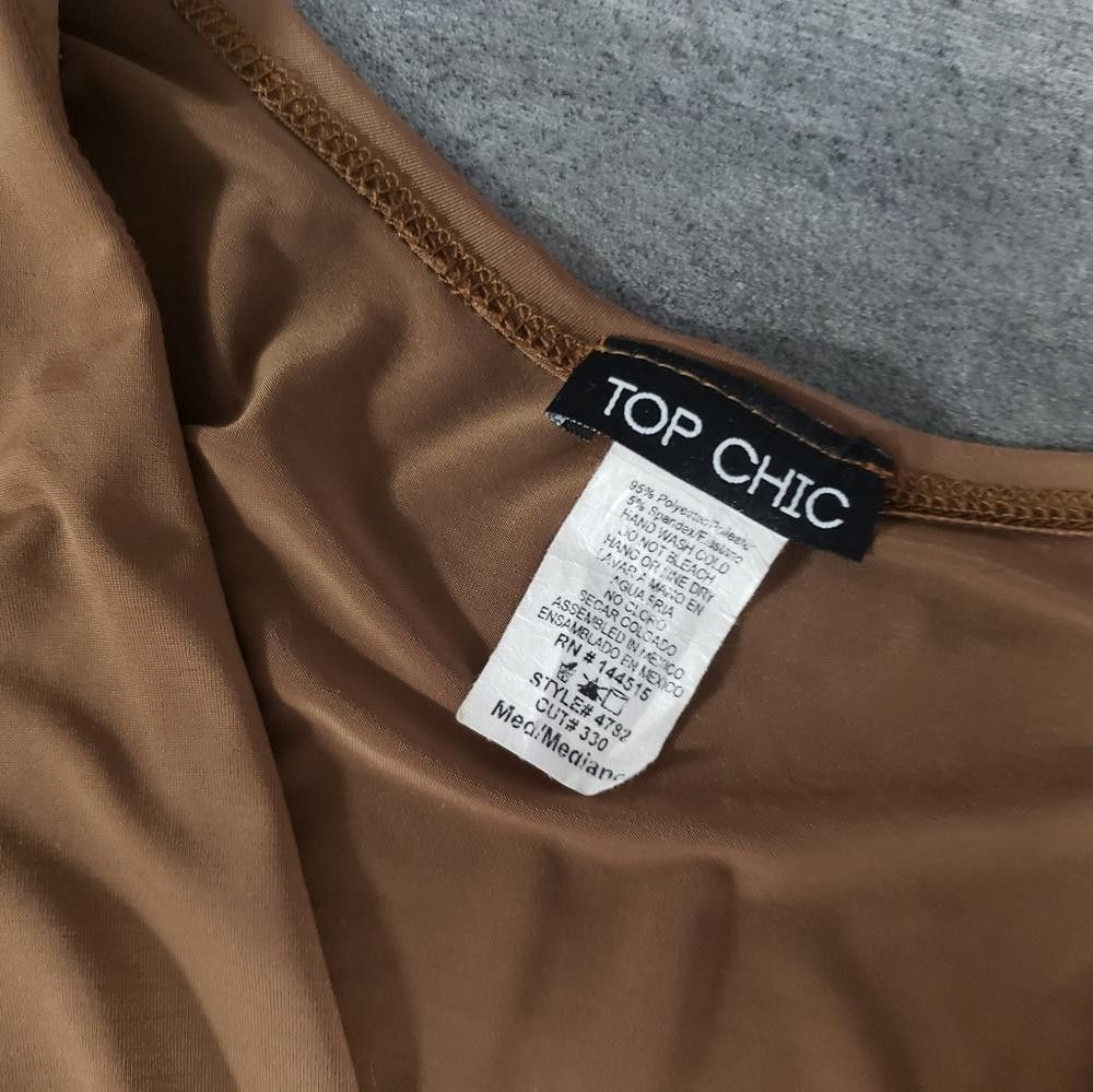 Designer Chocolate TOP CHIC Dressy Long Sleeve Size M / US 6-8 / IT 42-44 - 3 Thumbnail