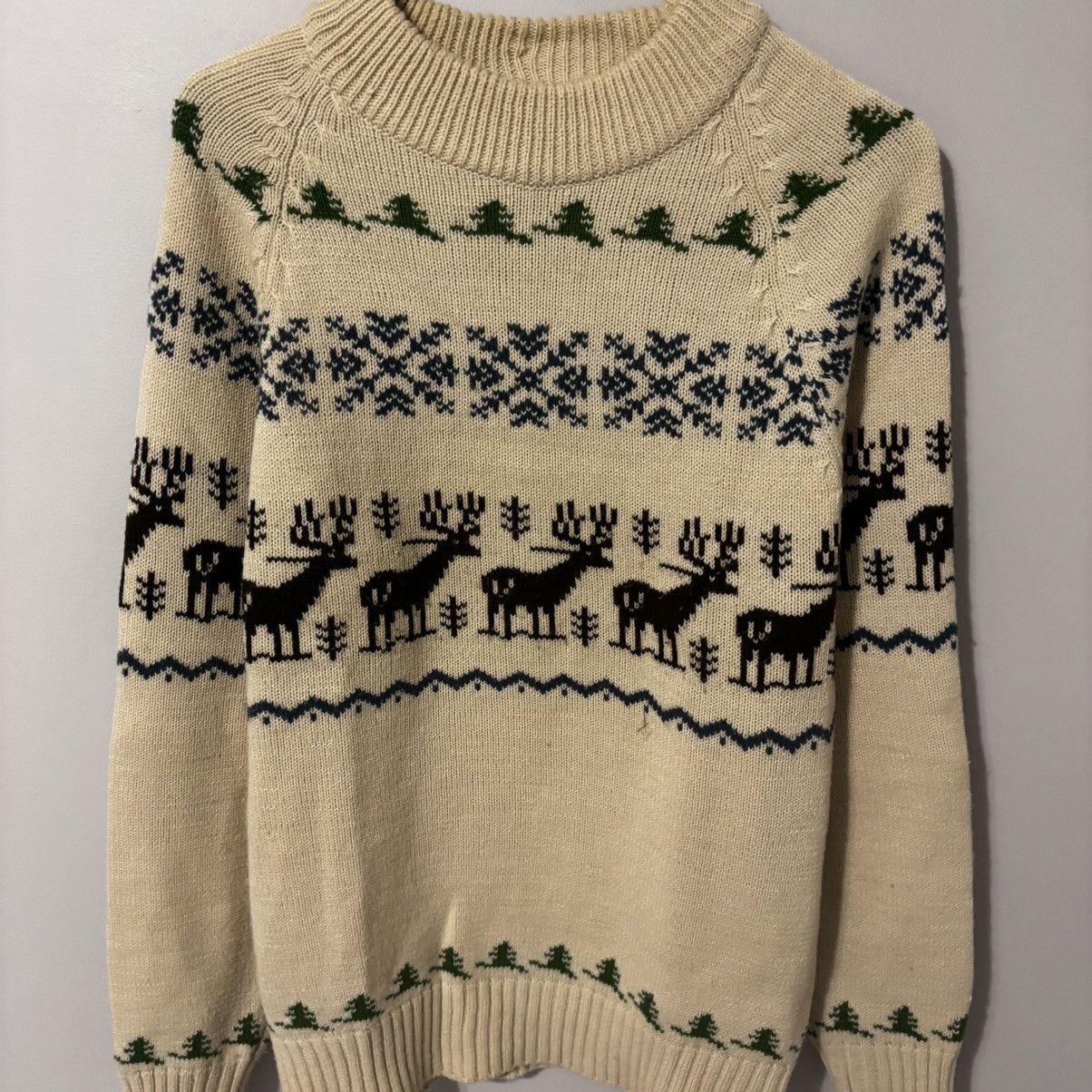 Vintage True Vintage 1970s Nordic Style Pattern Knit Sweater Size US M / EU 48-50 / 2 - 1 Thumbnail