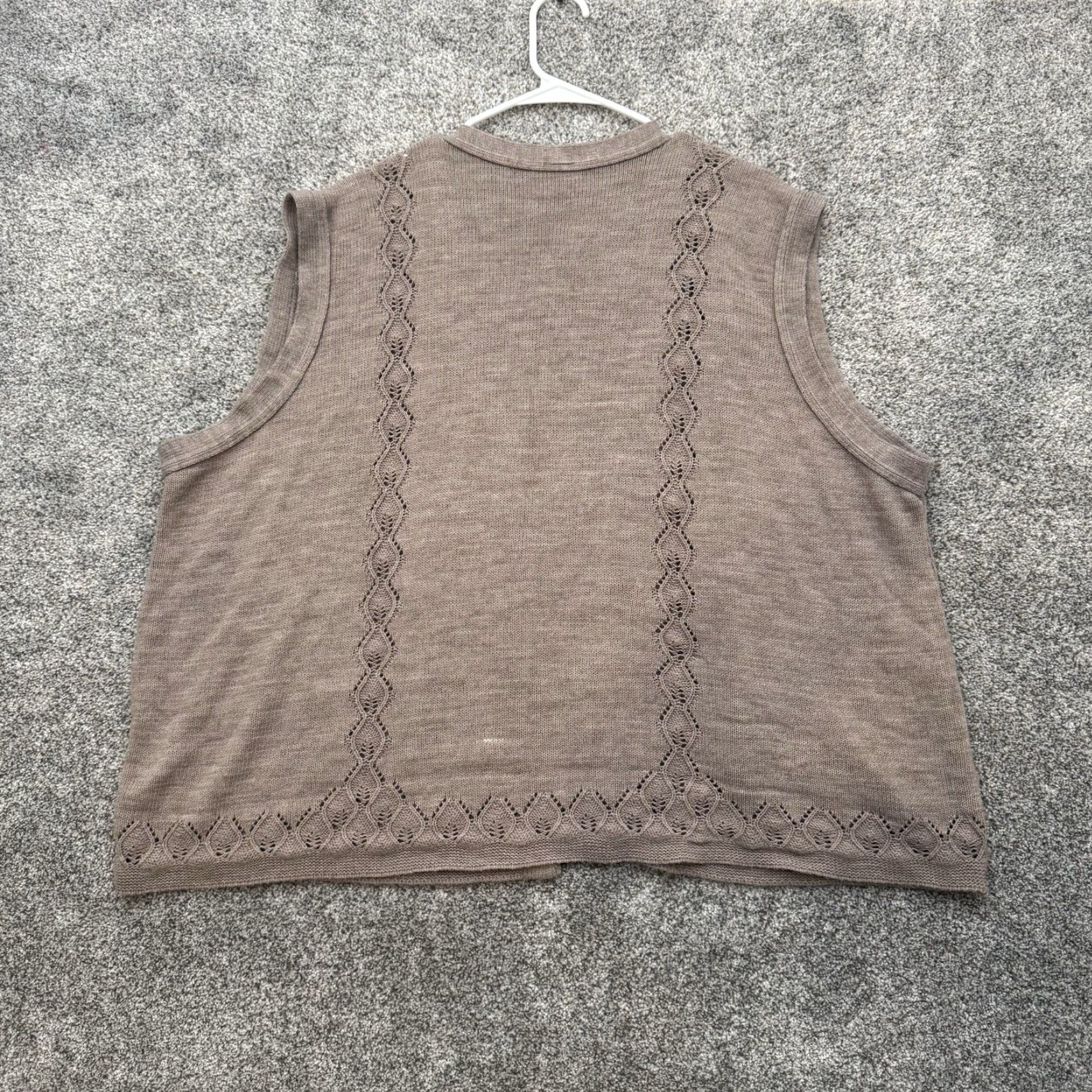 Blair VINTAGE Blair Cardigan Sweater 4X Open Front Knit Long Sleeve Women Plus Brown 80s Cozy Cottagecore Size XXL / US 16-18 / IT 52-54 - 6 Thumbnail