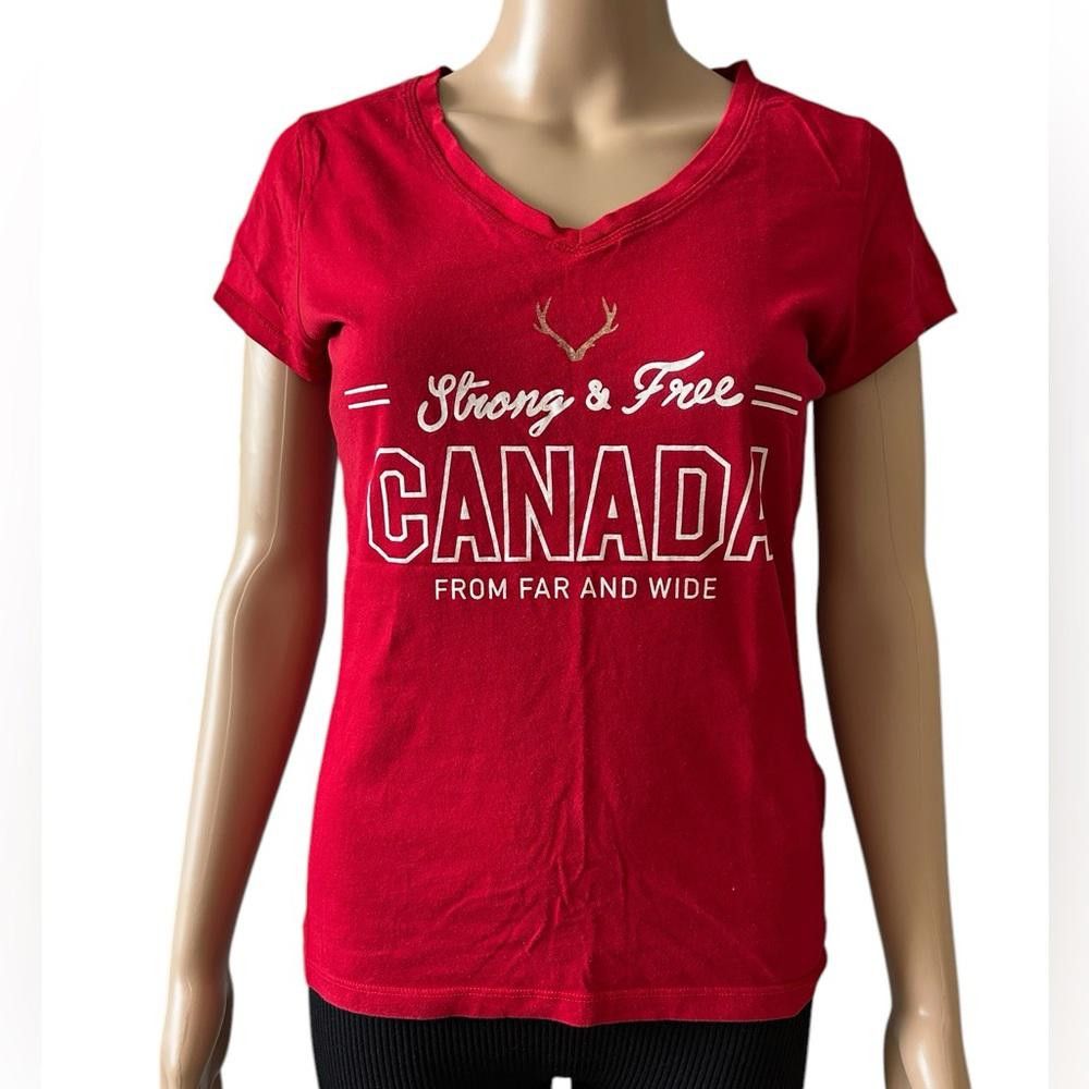 Designer Joe Fresh Red Canada Graphic Tee - Size Small Size S / US 4 / IT 40 - 1 Thumbnail