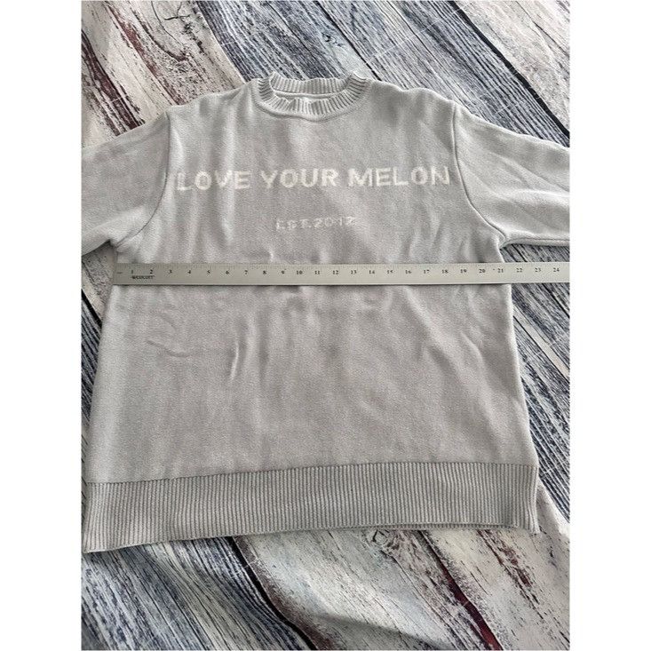 Other Love Your Melon Light Gray Logo Knit Sweater Size S / US 4 / IT 40 - 8 Thumbnail