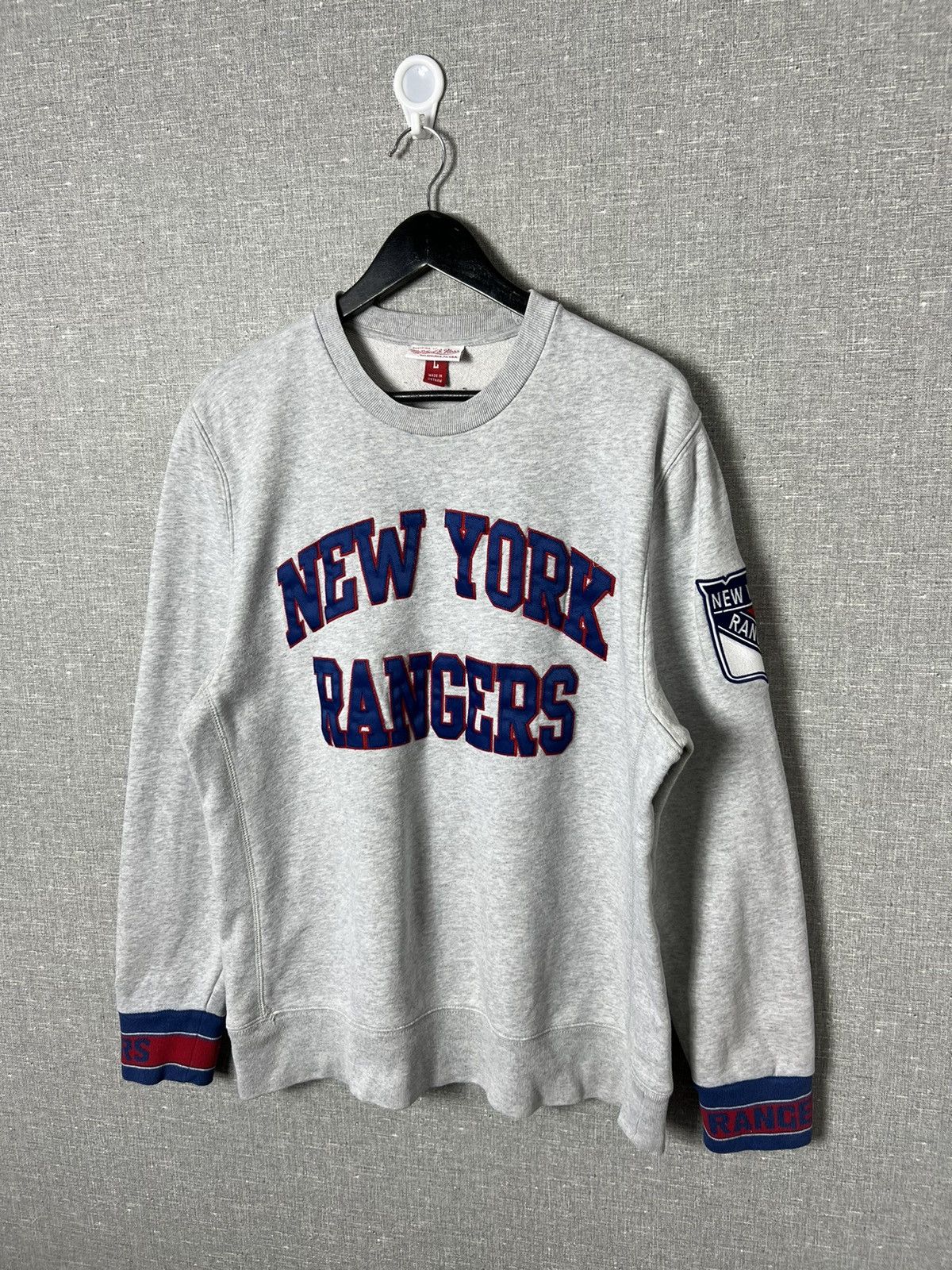 Mitchell & Ness × Vintage Rare Vintage NHL New York Rangers Big Logo Sweatshirt Size US L / EU 52-54 / 3 - 4 Thumbnail