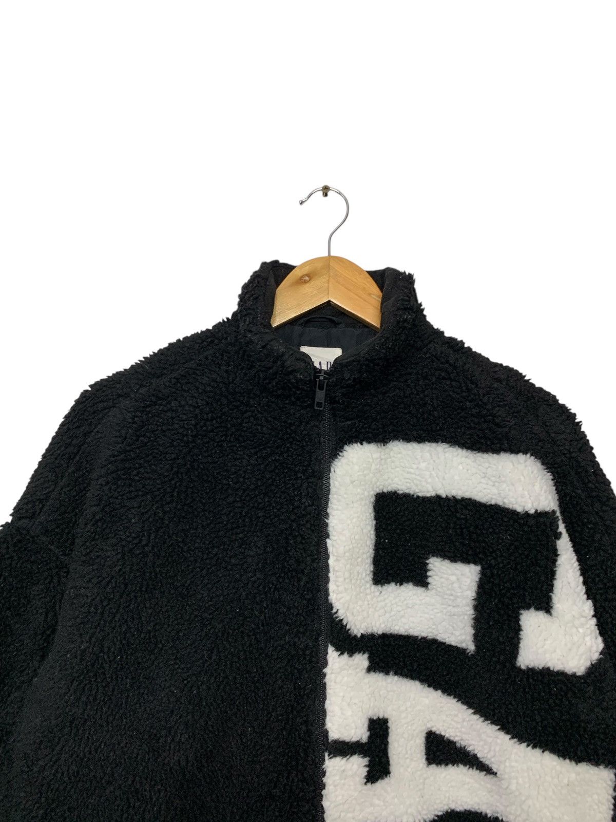 Gap Rare GAP Big Logo Sherpa Fleece Zipper Down Sweater Size US XS / EU 42 / 0 - 5 Thumbnail