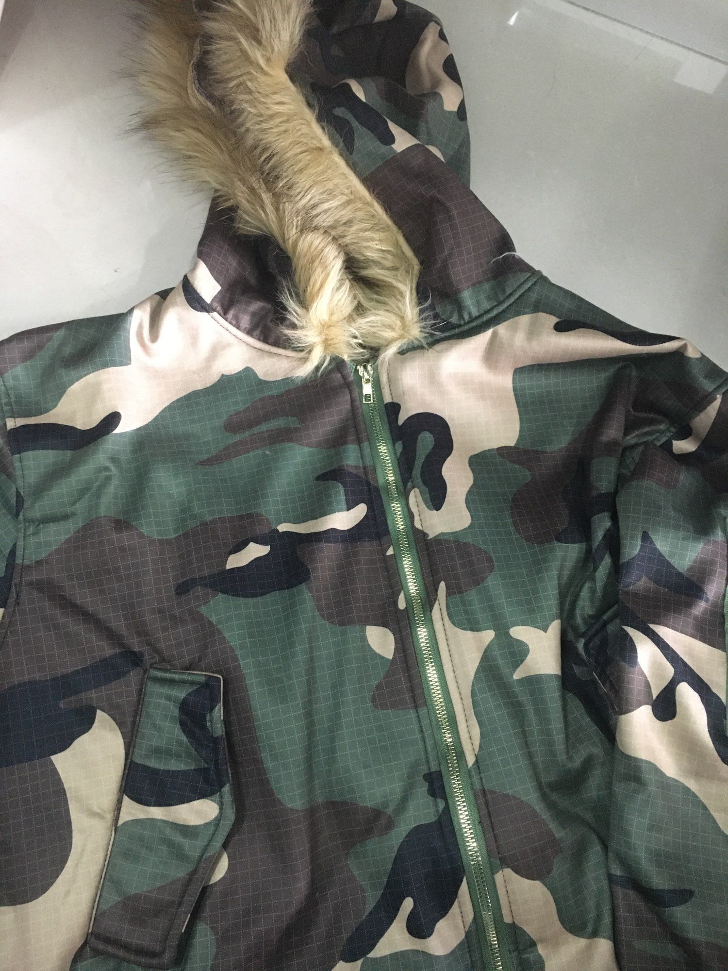 Japanese Brand × Vintage Fur Collar Zipper Hoodie Army Design Size US S / EU 44-46 / 1 - 5 Thumbnail