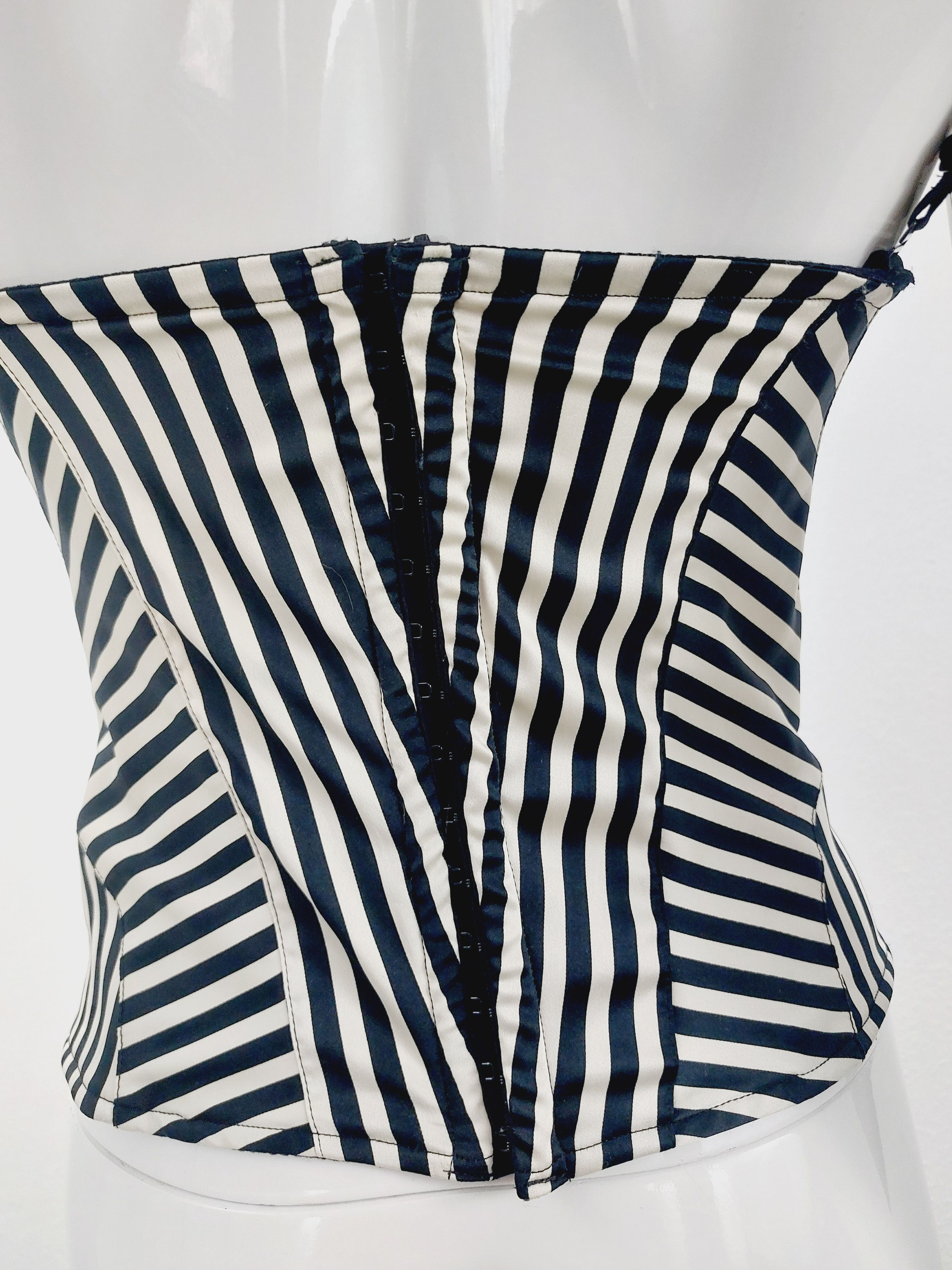 Christian Lacroix Christian Lacroix Zebra Striped Optical Corset Bustier Size M / US 6-8 / IT 42-44 - 7 Thumbnail