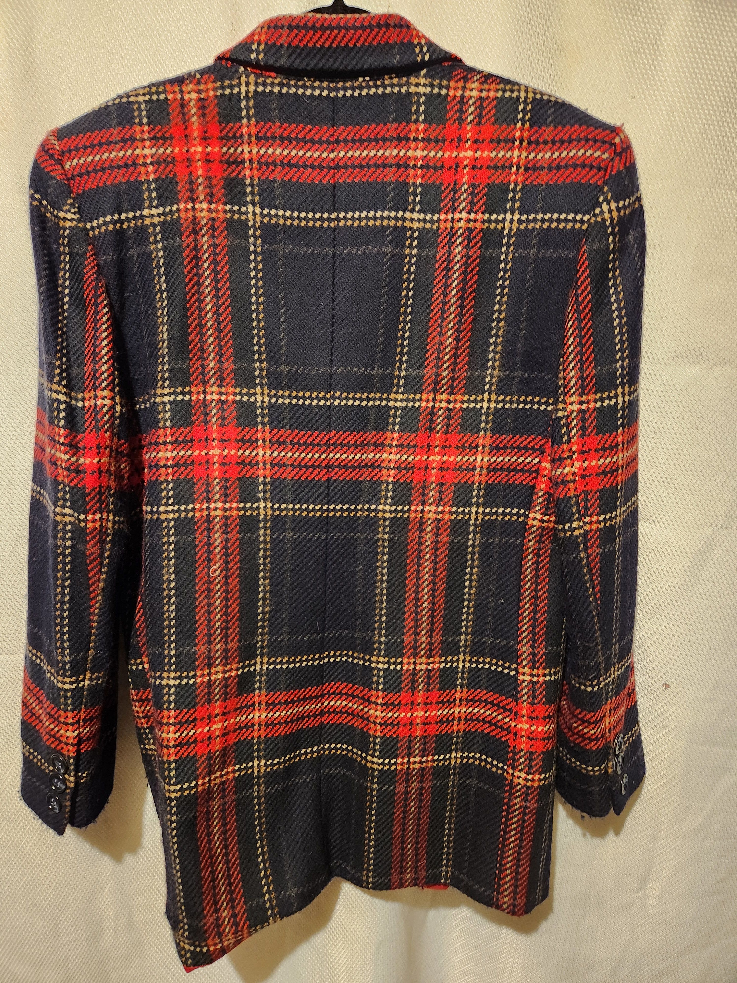 Ellen Tracy Vintage Wool/Cashmere Blue and Red Plaid Blazer Size S / US 4 / IT 40 - 2 Thumbnail