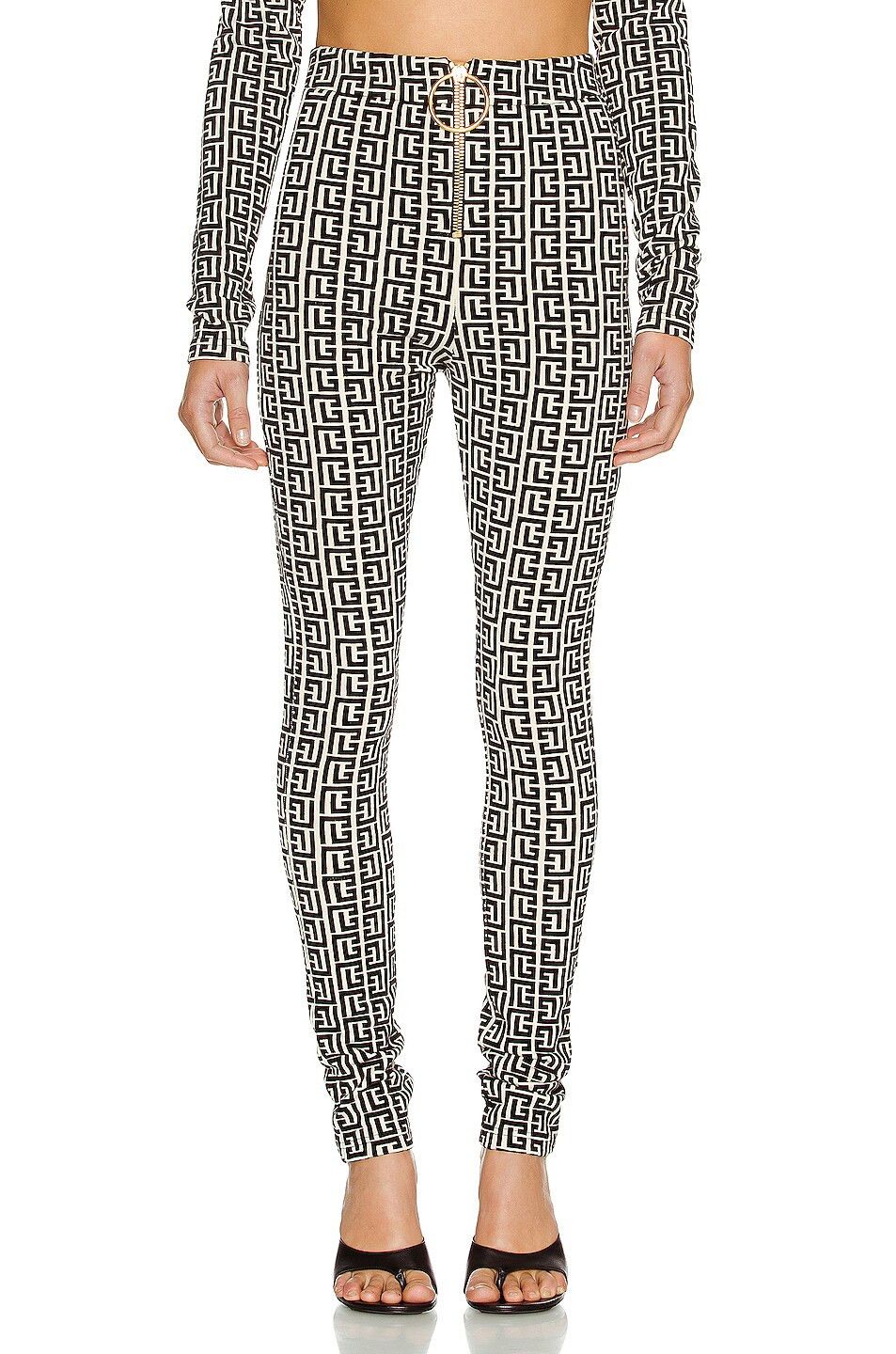 Balmain o1y0625 Lagging in Black/White Size 26" / US 2 / IT 38 - 1 Thumbnail