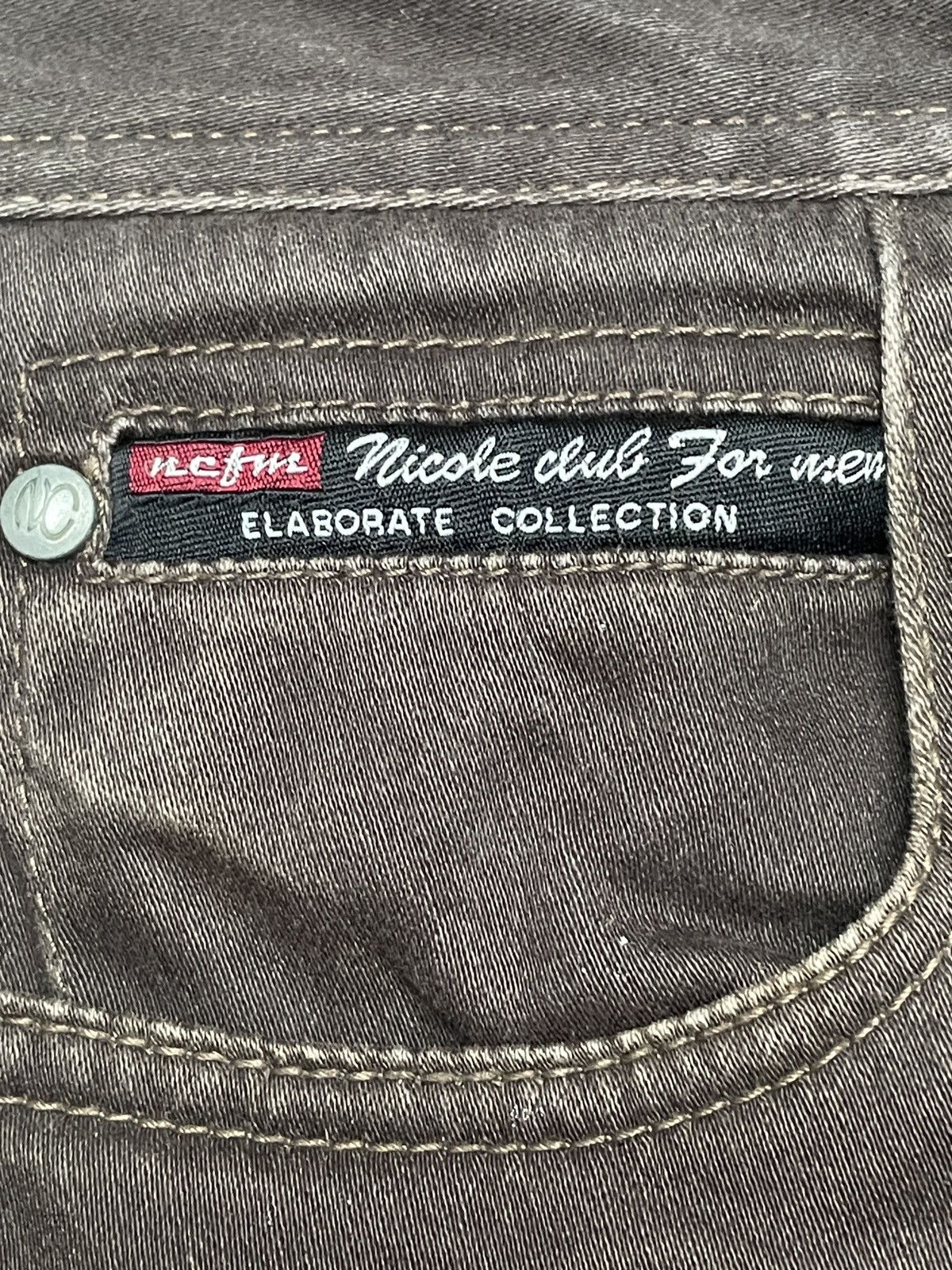 If Six Was Nine Rare Vintage Nicole Club Flared Leather Pocket Pants 1990s Size US 33 - 7 Thumbnail
