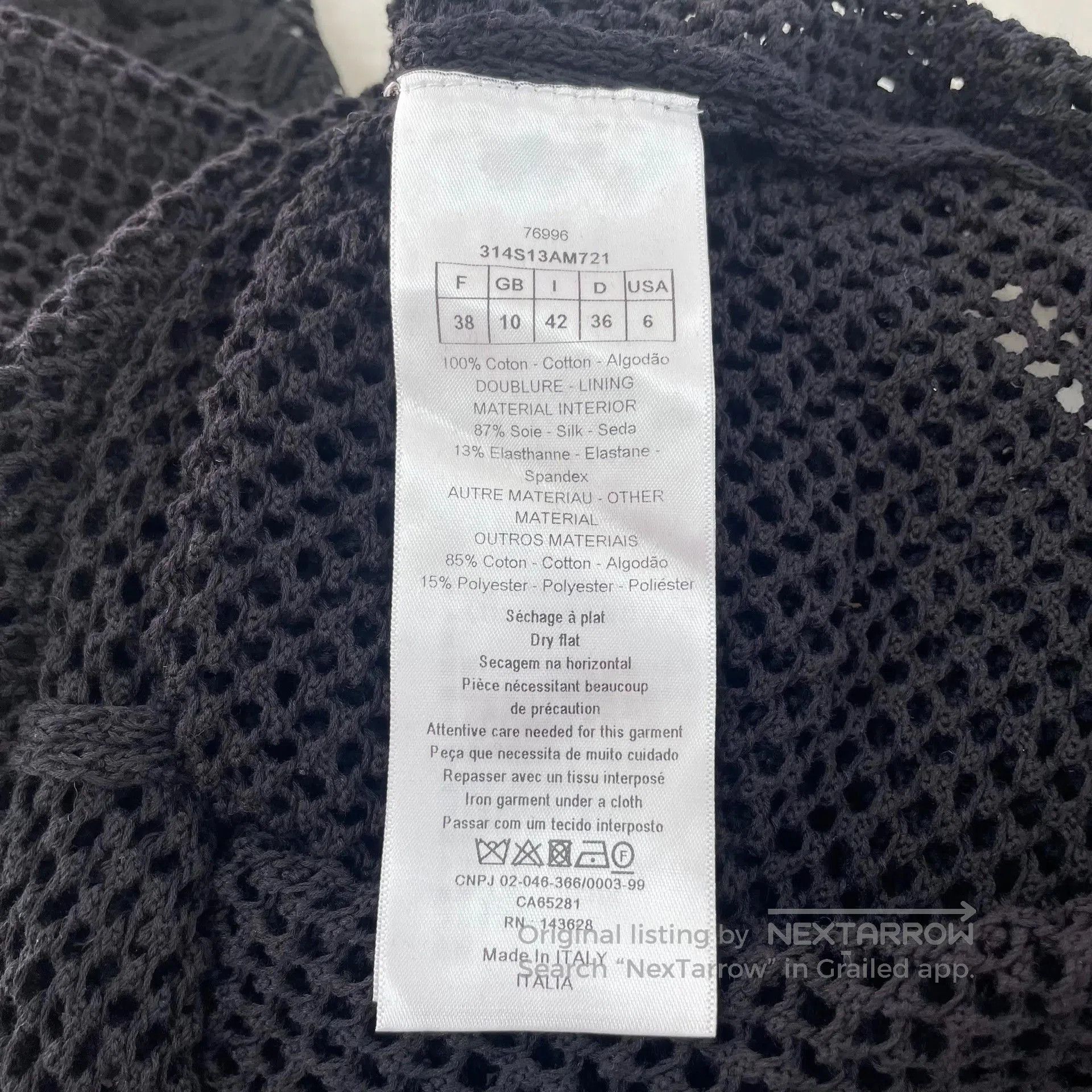 Dior Christian Dior Black Openwork Knit Top. Size S / US 4 / IT 40 - 7 Thumbnail
