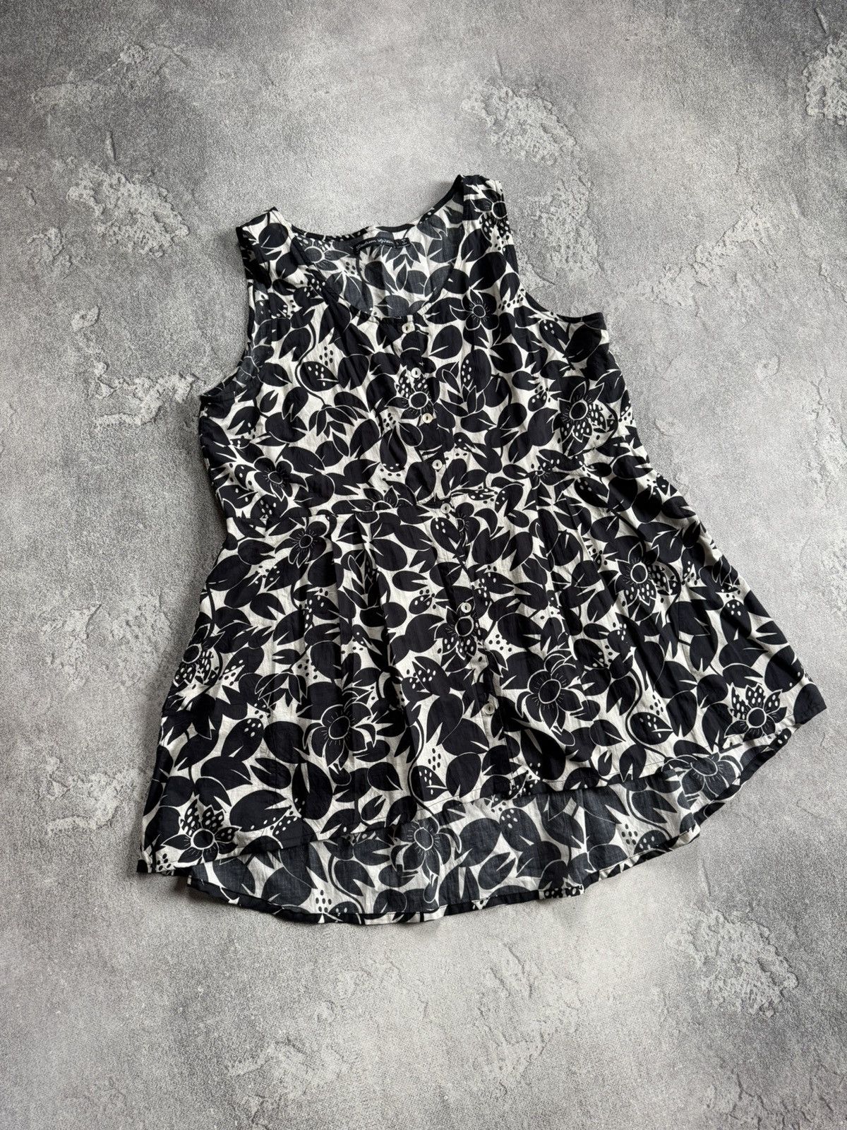 Gudrun Sjoden Gudrun Sjoden Button Up Tunic Flower Print Sleeveless Dress Size L / US 10 / IT 46 - 2 Thumbnail