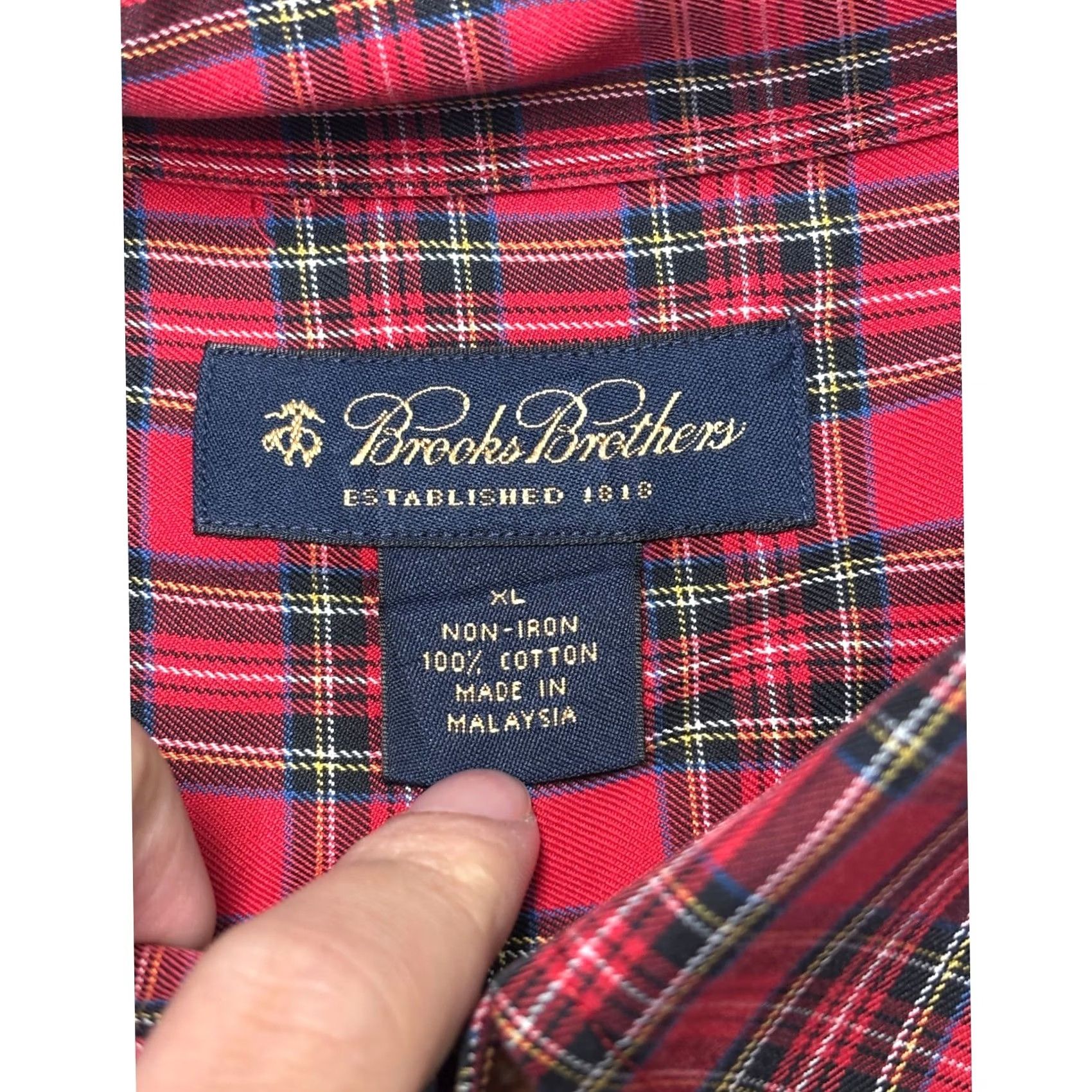 Brooks Brothers Brooks Brothers Red Plaid Button-Down Long Sleeve Shirt Mens XL Cotton Non Iron Classic Shirts Size US XL / EU 56 / 4 - 4 Thumbnail