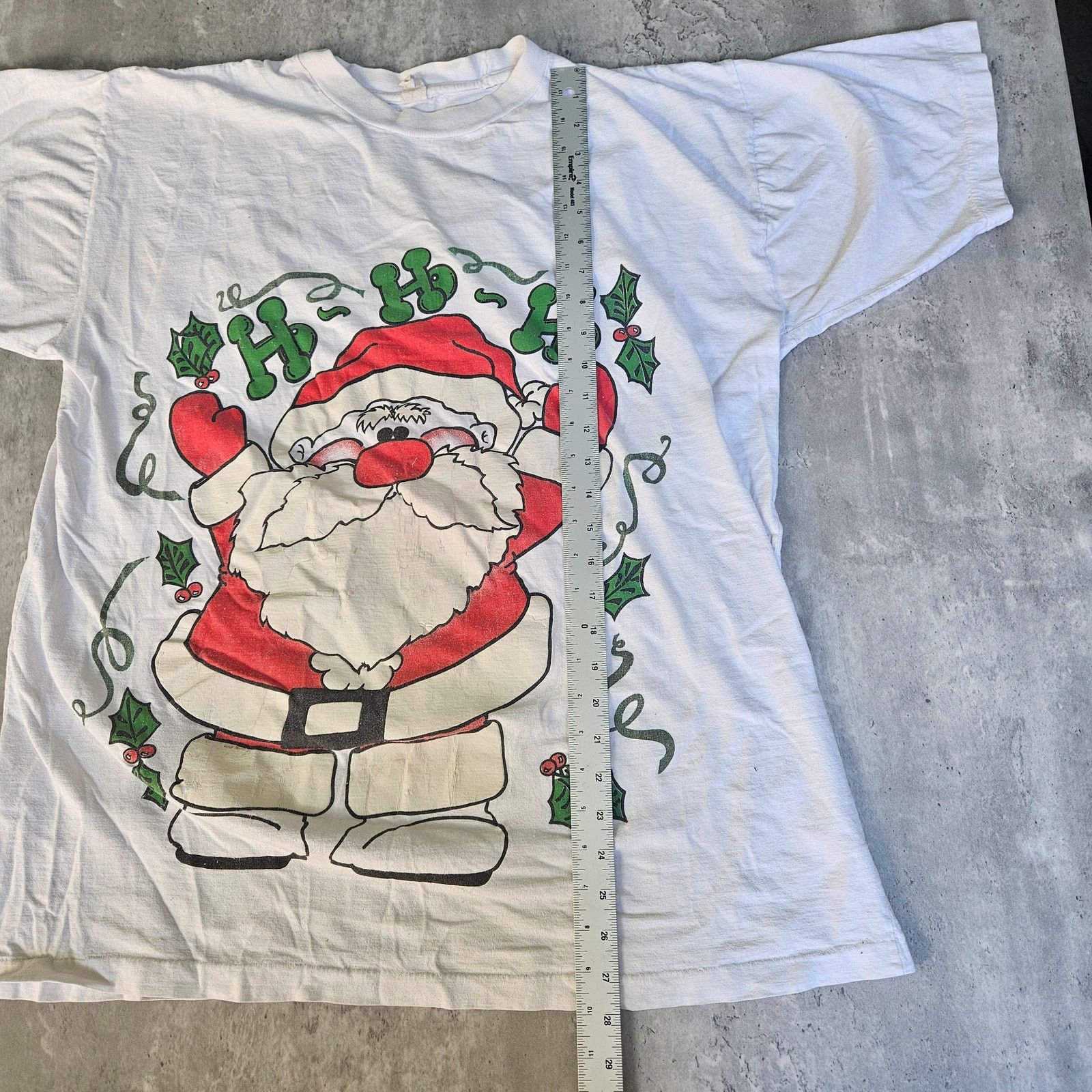 &Daughter Vintage 90’s Santa Single Stitch Short Sleeve T-Shirt XXL Size XXL / US 16-18 / IT 52-54 - 6 Thumbnail