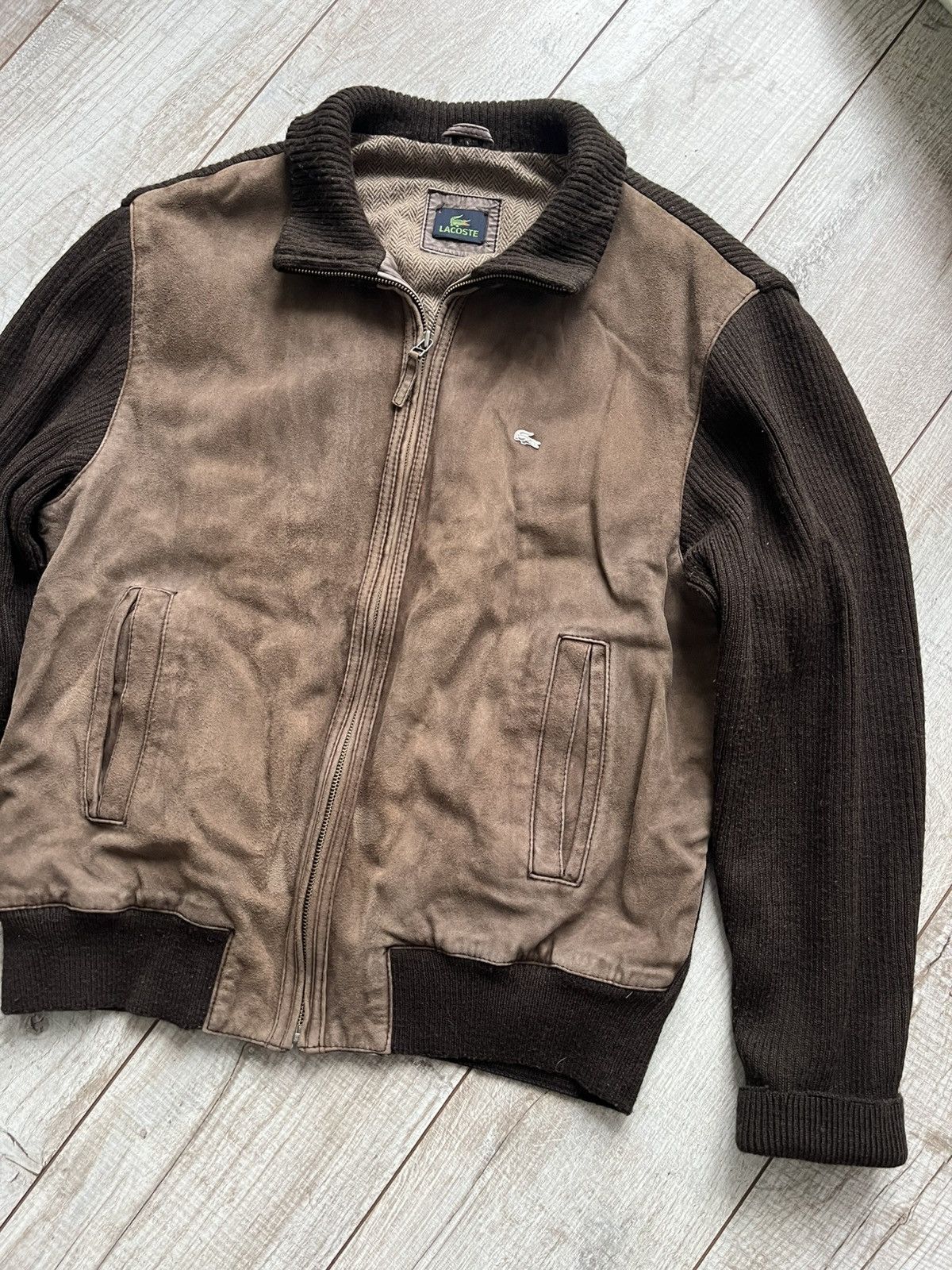 Lacoste × Vintage Vintage leather bomber jacket Lacoste Size US L / EU 52-54 / 3 - 2 Thumbnail