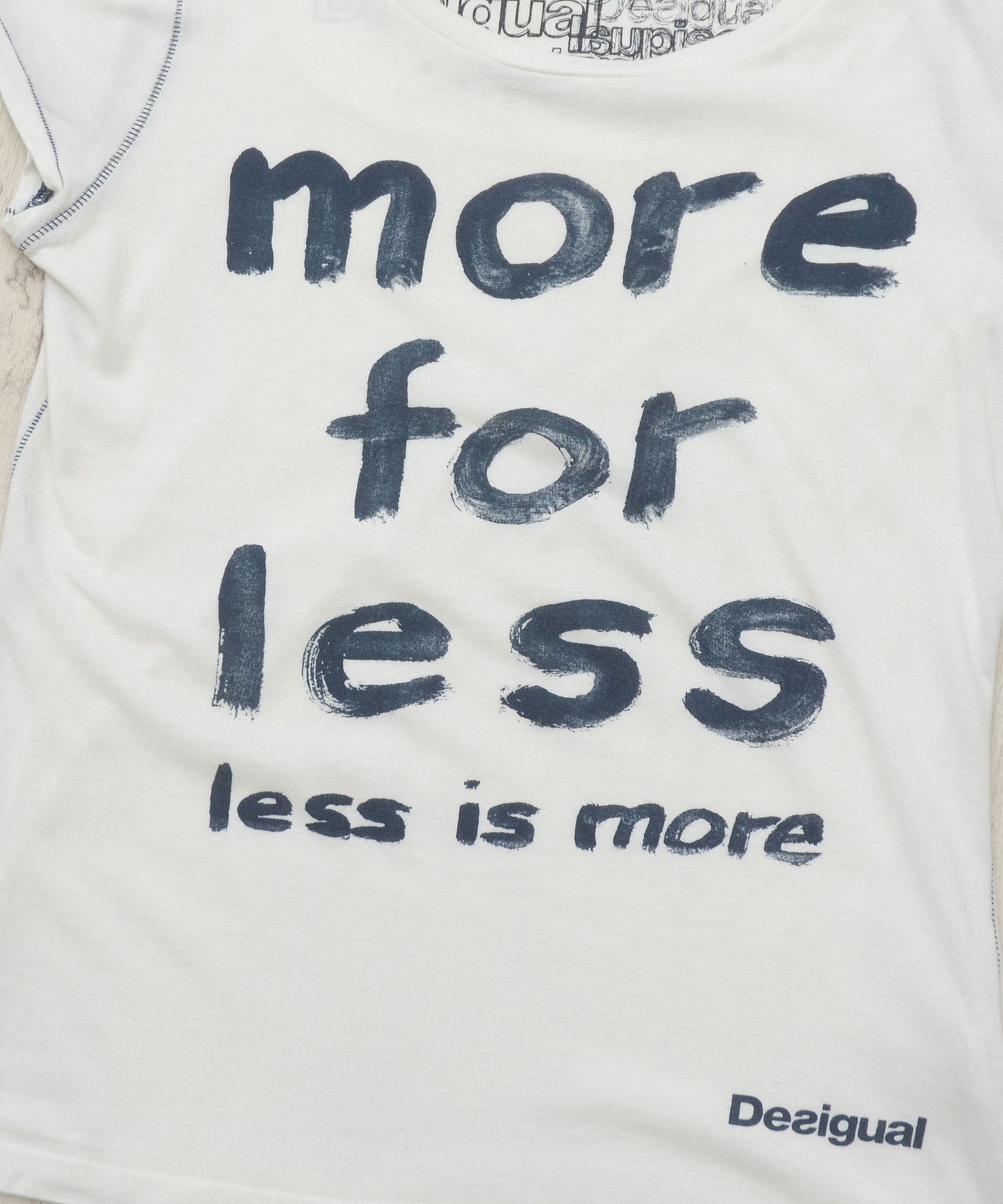 Designer × Desigual Desigual Women’s Printed T-Shirt More for Less Less is More Size L / US 10 / IT 46 - 4 Thumbnail