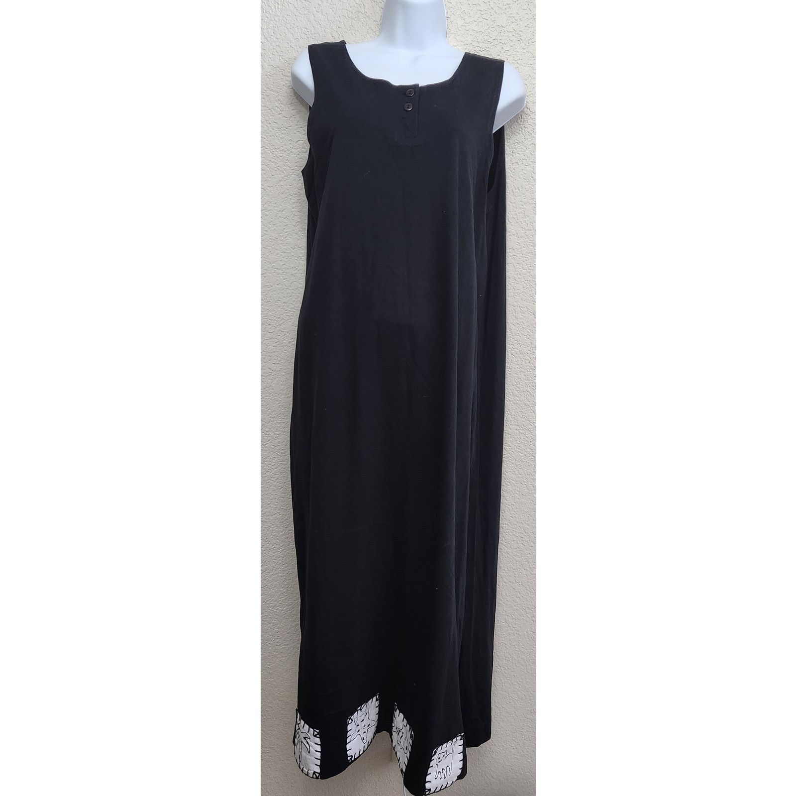 Other VTG Tropico Black White Patchwork Pictures Hem Maxi Dress L Size L / US 10 / IT 46 - 1 Thumbnail