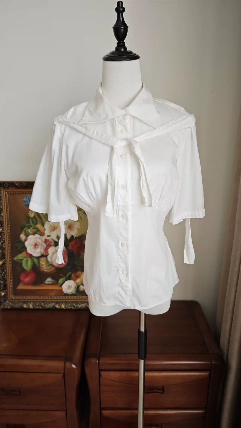 Vivienne Westwood Vivienne Westwood White tie small shirt top Size M / US 6-8 / IT 42-44 - 4 Thumbnail