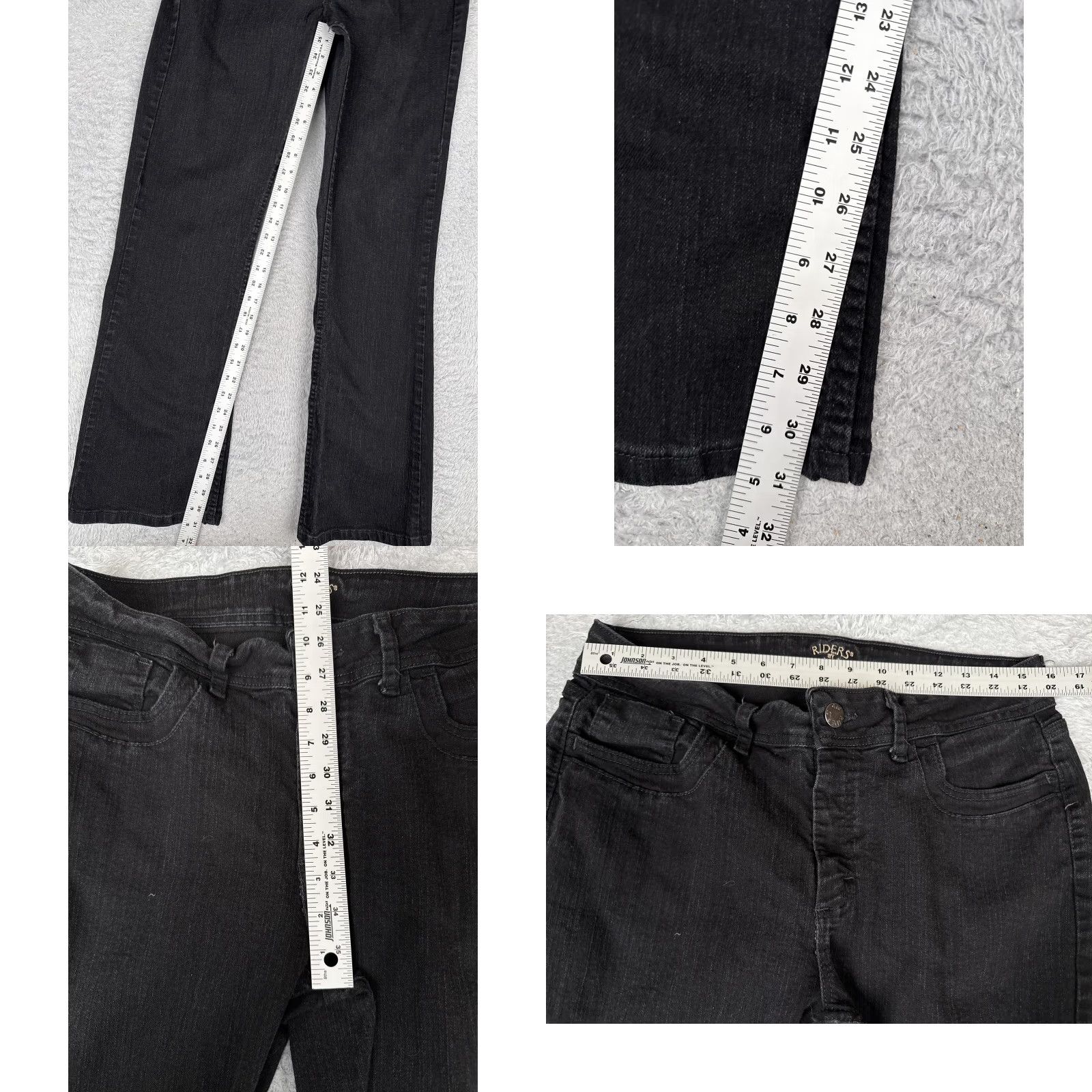 Lee Riders by Lee Jeans Womens 14 Black Mid Rise Bootcut Stretch Denim Cotton 32x31 Jeans Women Bootscut 90s City Size 36" / US 14 / IT 50 - 8 Thumbnail