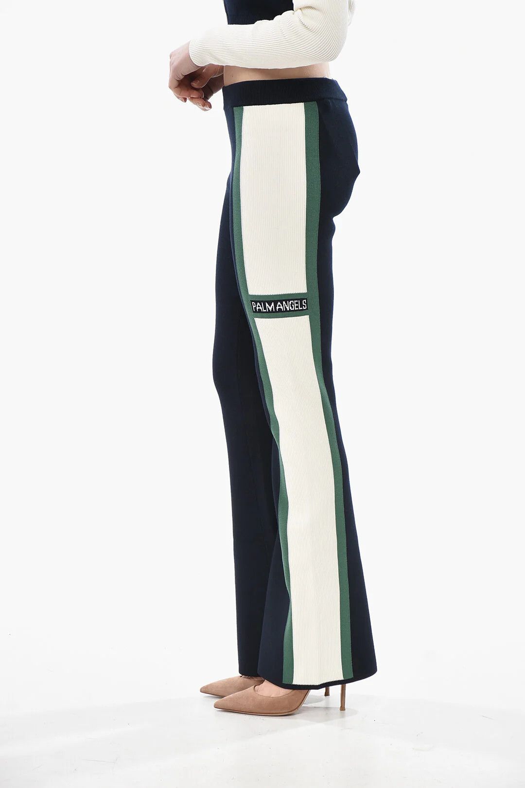 Palm Angels og1mm0326 Knit Bootcut Pant in Blue Size 27" / US 4 / IT 40 - 3 Thumbnail