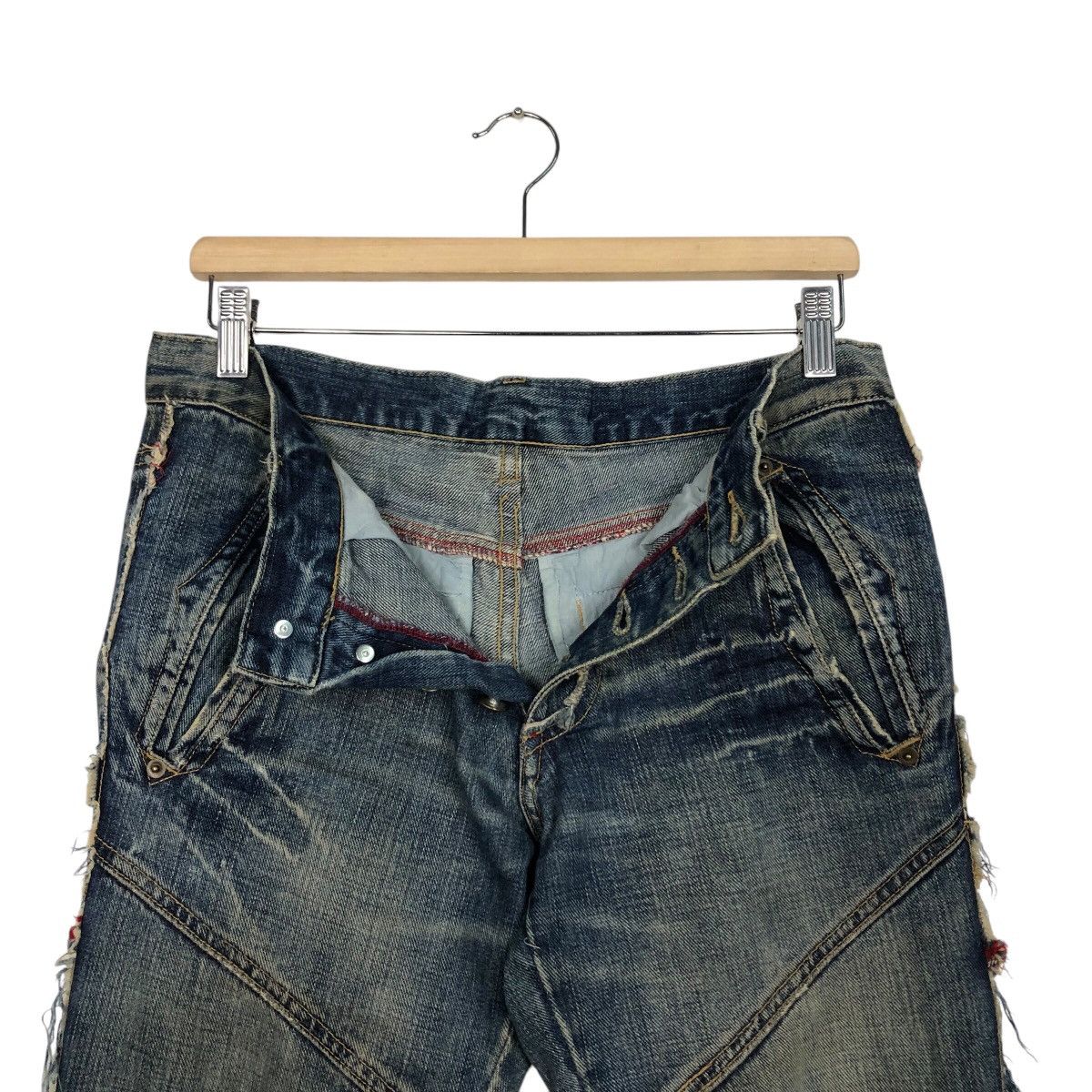 Tornado Mart 📌Bow Cut Design Punk Style Patch Work Style Butterfly Denim Size 32" / US 10 / IT 46 - 18 Thumbnail